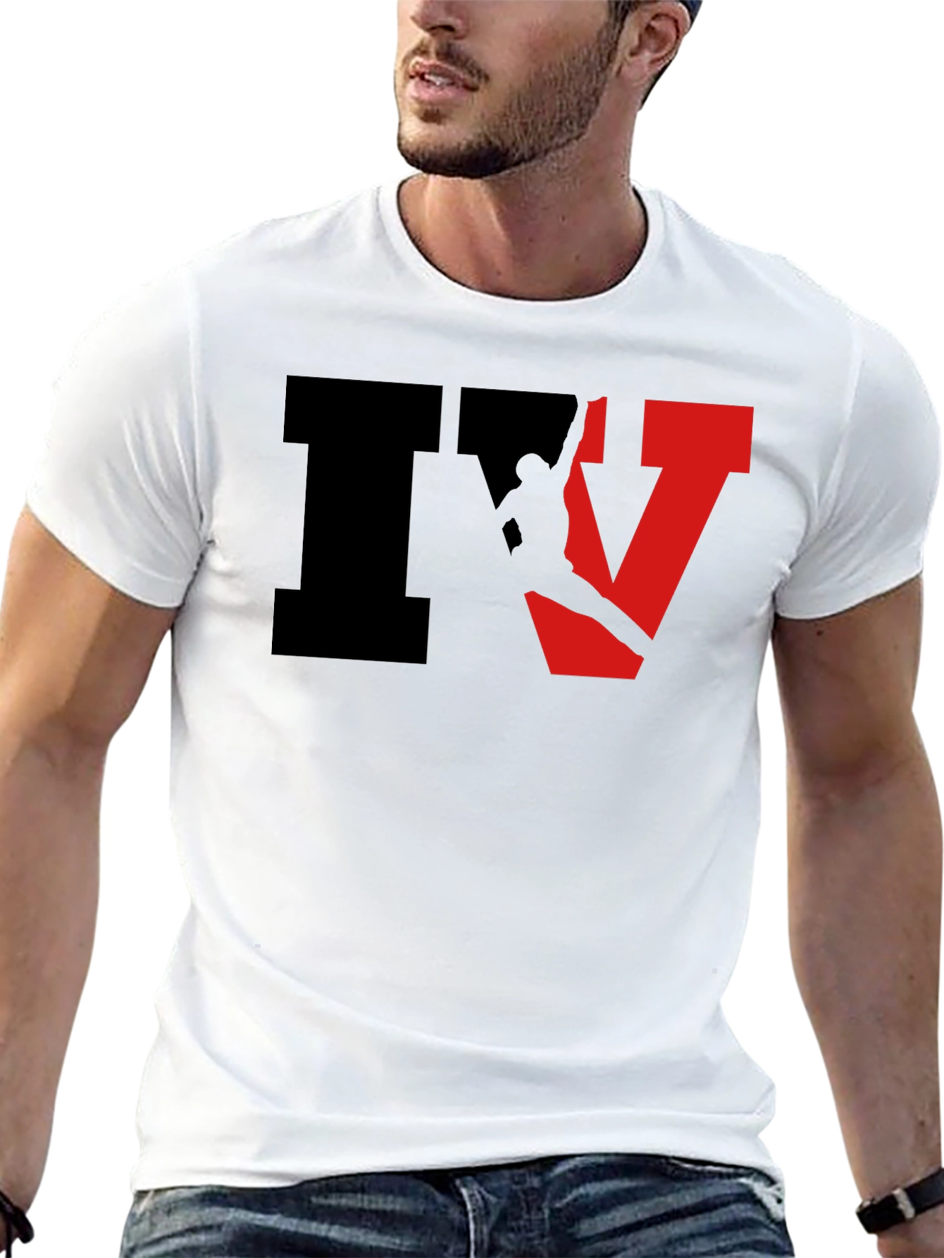 Camiseta Hombre IV Escalada Algodón Casual Negra