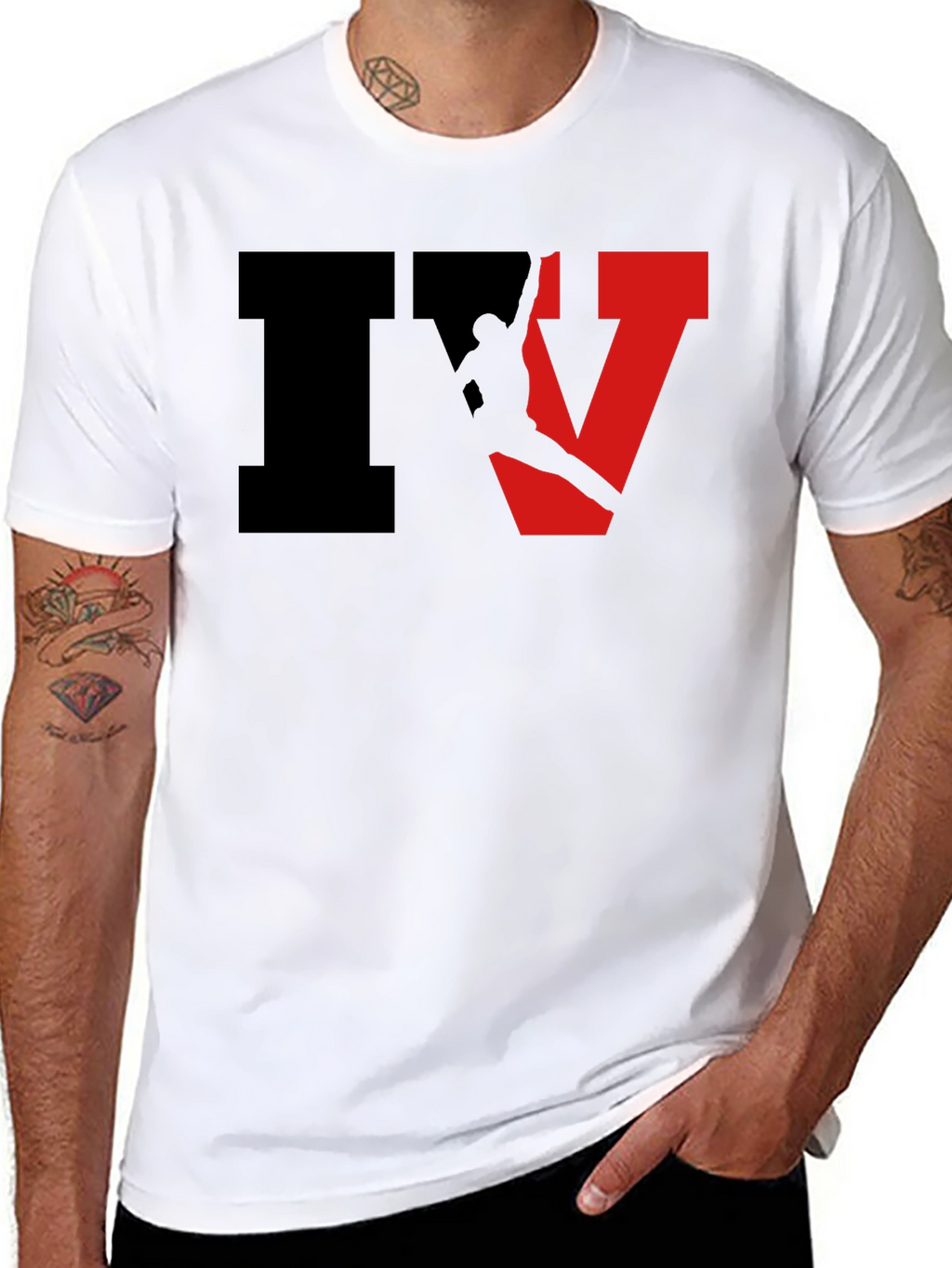 Camiseta Hombre IV Escalada Algodón Casual Negra