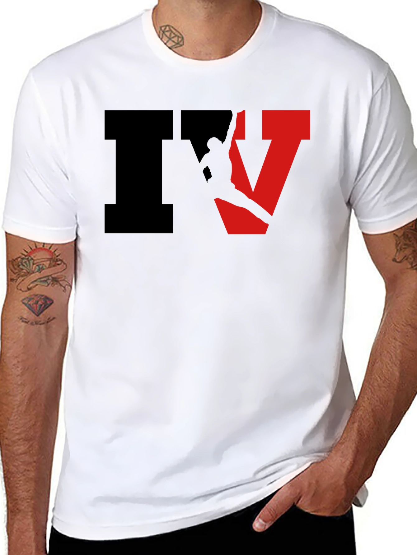 Camiseta Hombre IV Escalada Algodón Casual Negra