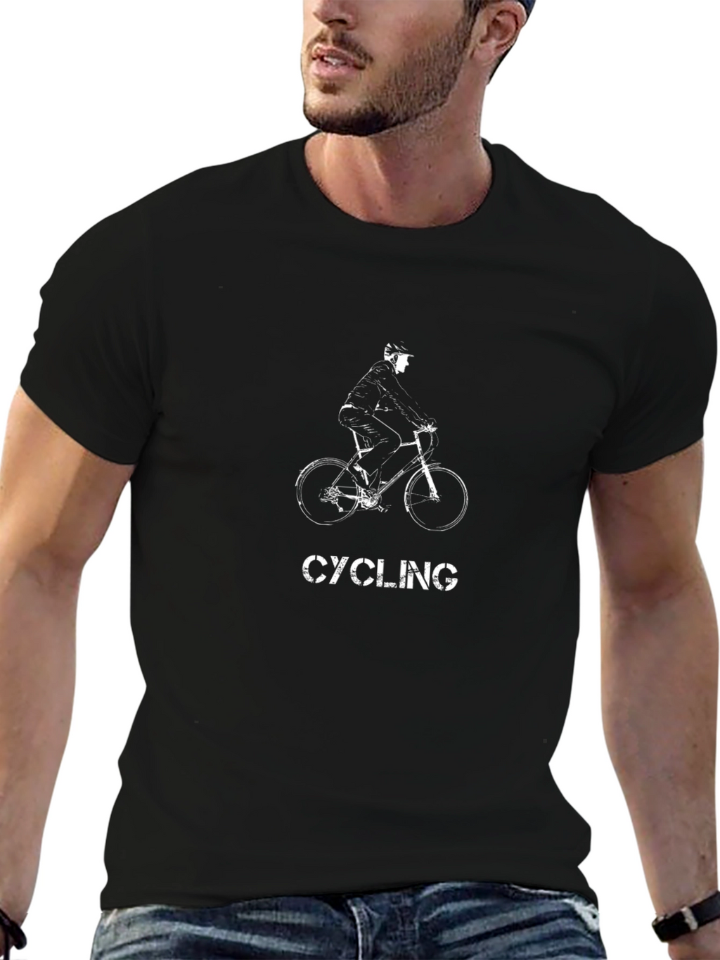 Camiseta Negra Ciclismo Diseño Único