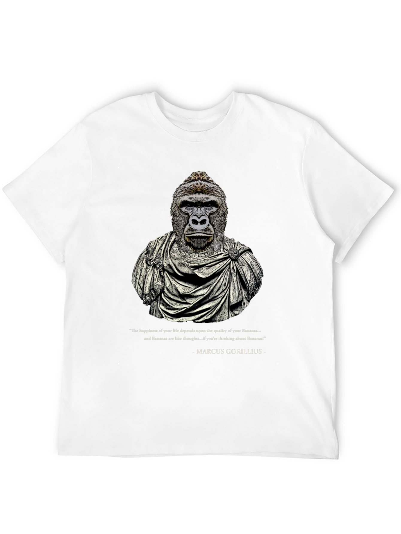 Camiseta Negra con Diseño de Gorila Filósofo