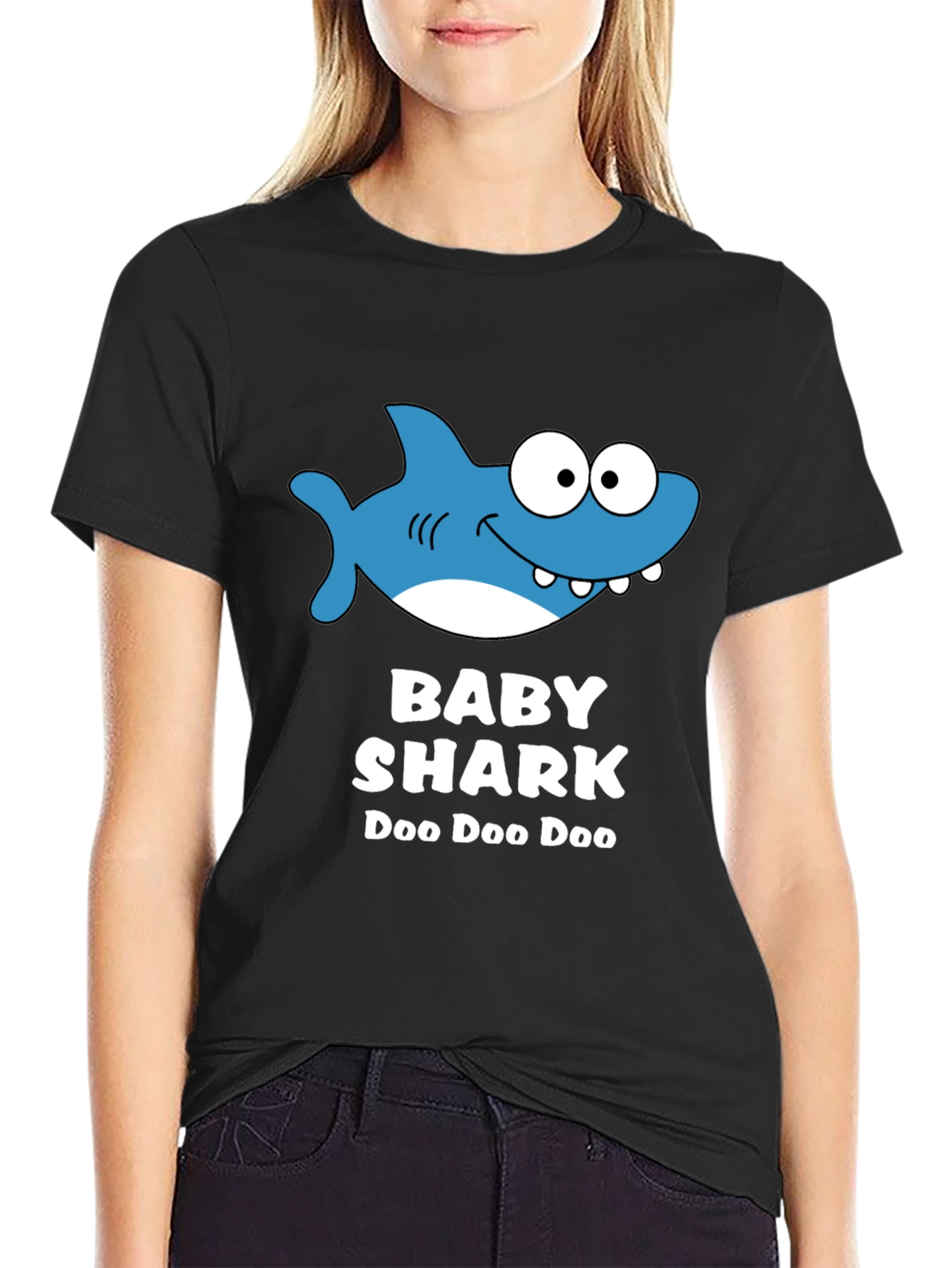 Camiseta Baby Shark Doo Doo Doo Negra para Adulto
