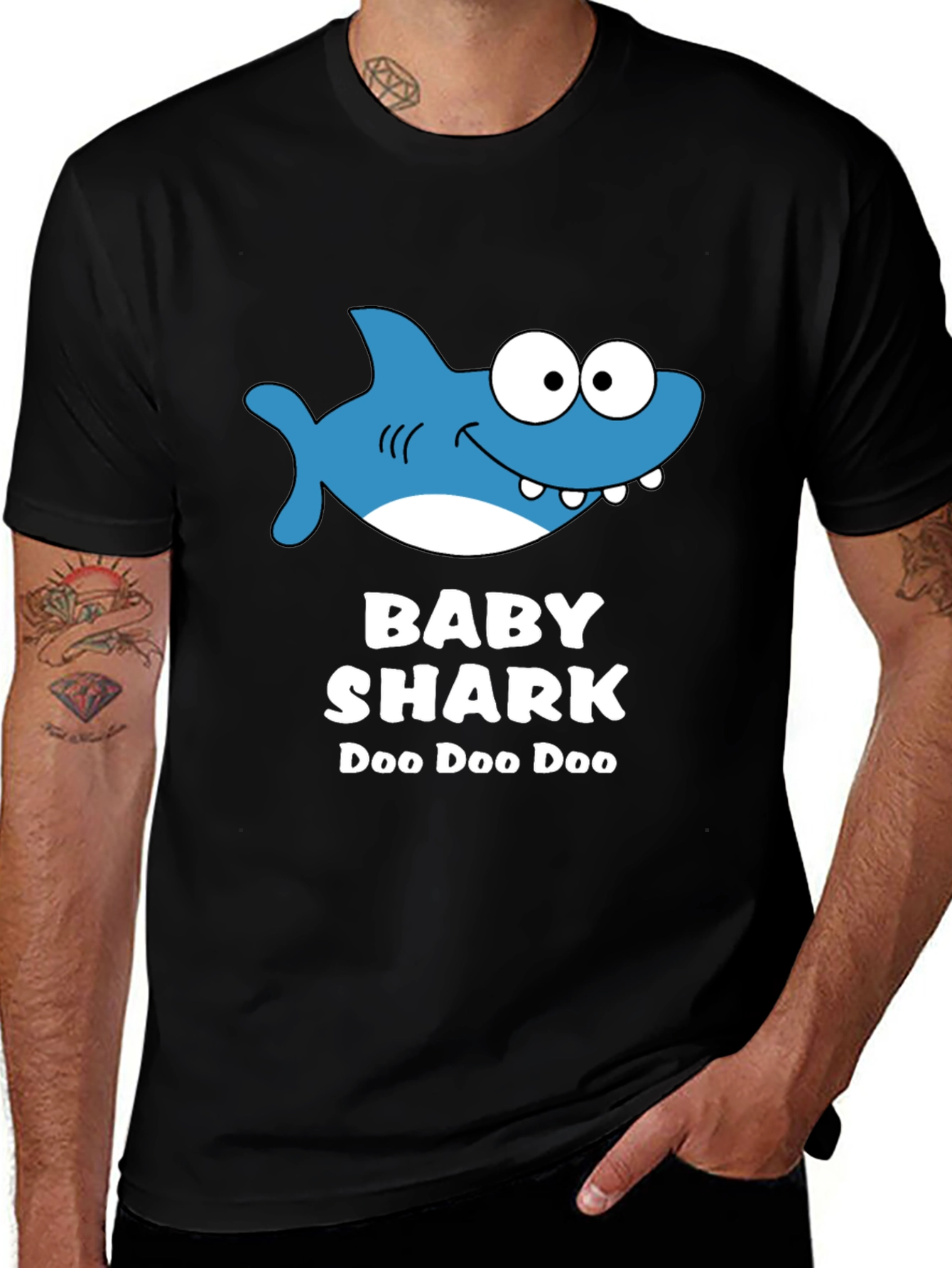Camiseta Baby Shark Doo Doo Doo Negra para Adulto