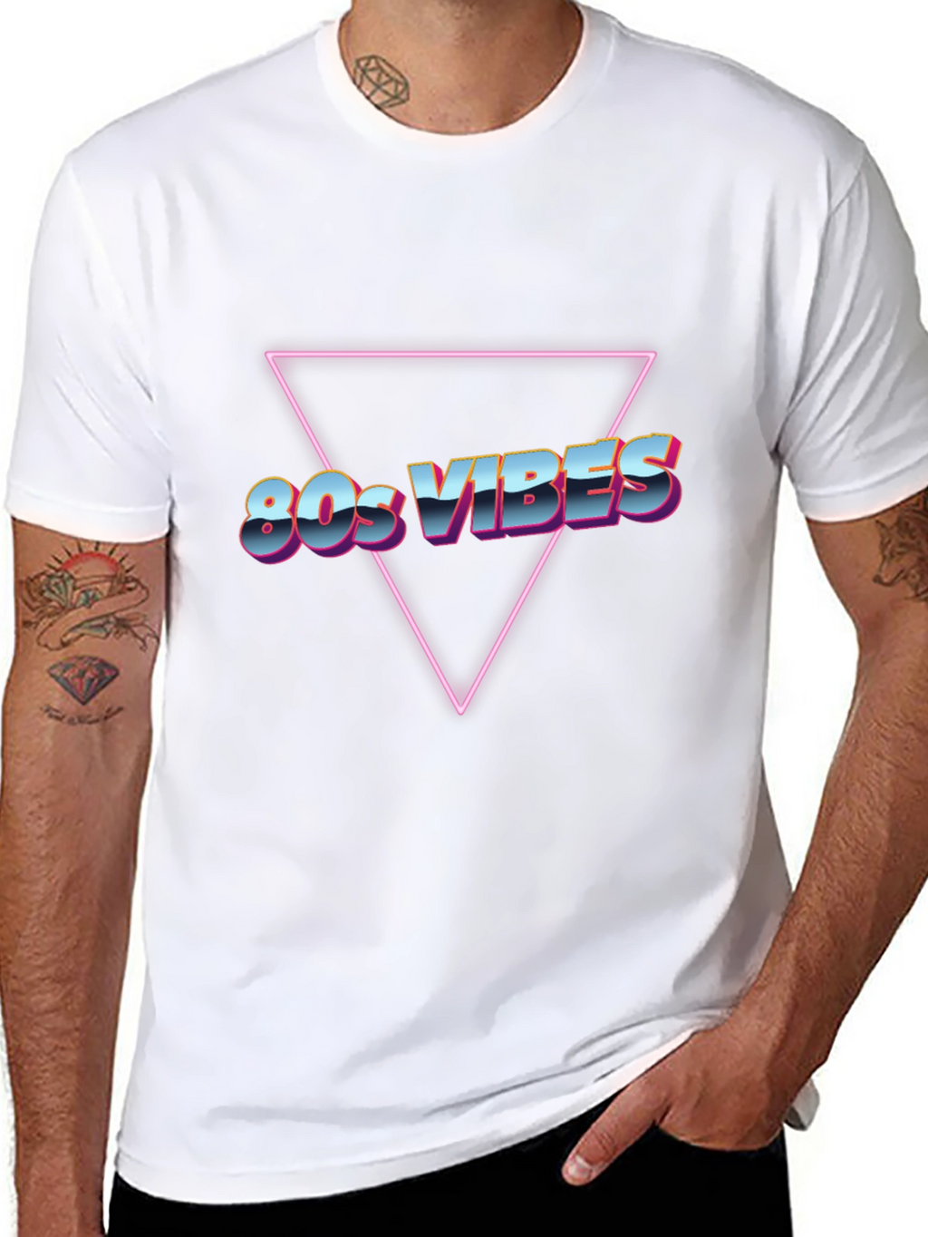 Camiseta Negra 80s Vibes Retro