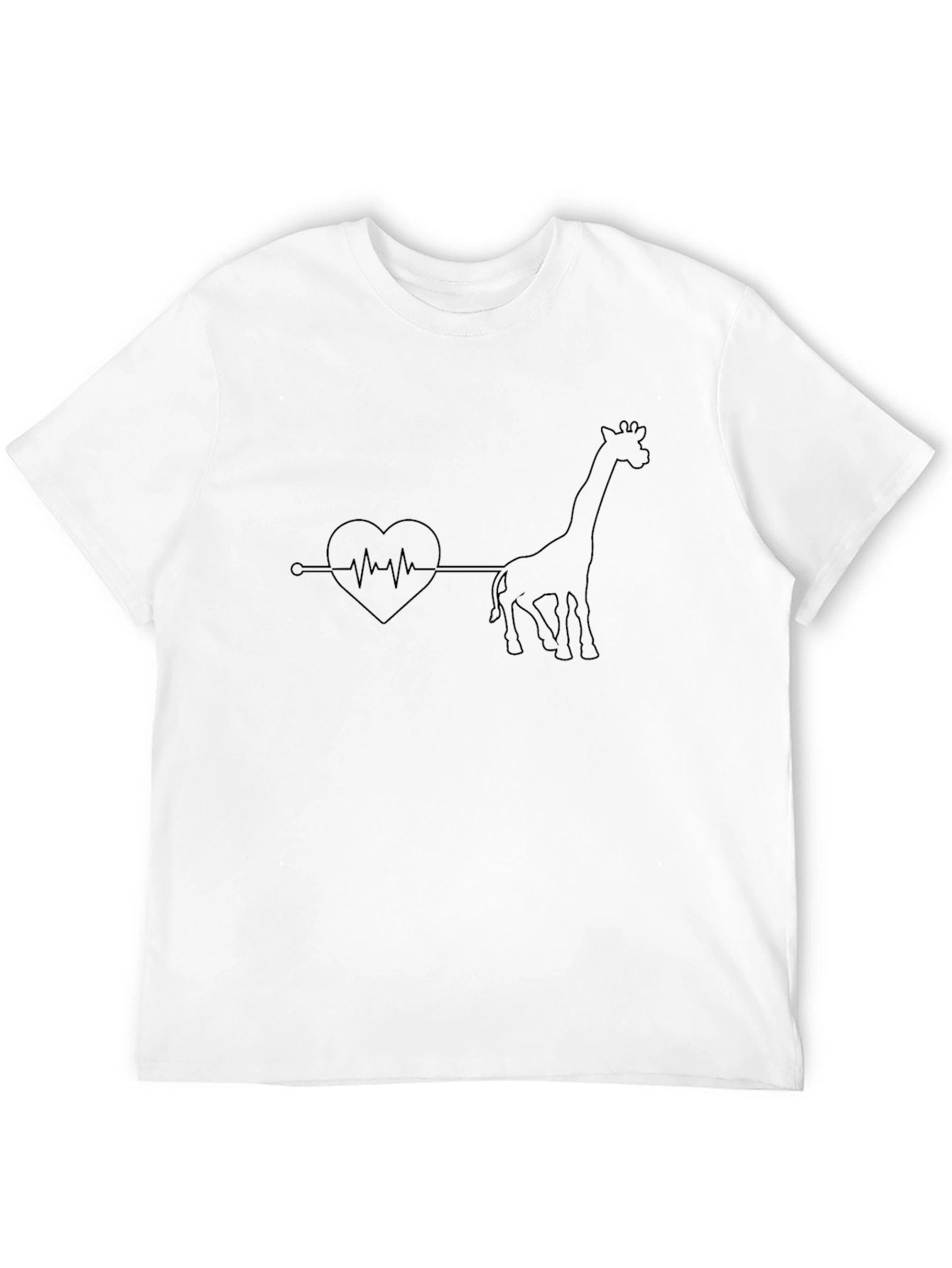 Camiseta Negra con Diseño de Jirafa y Corazón