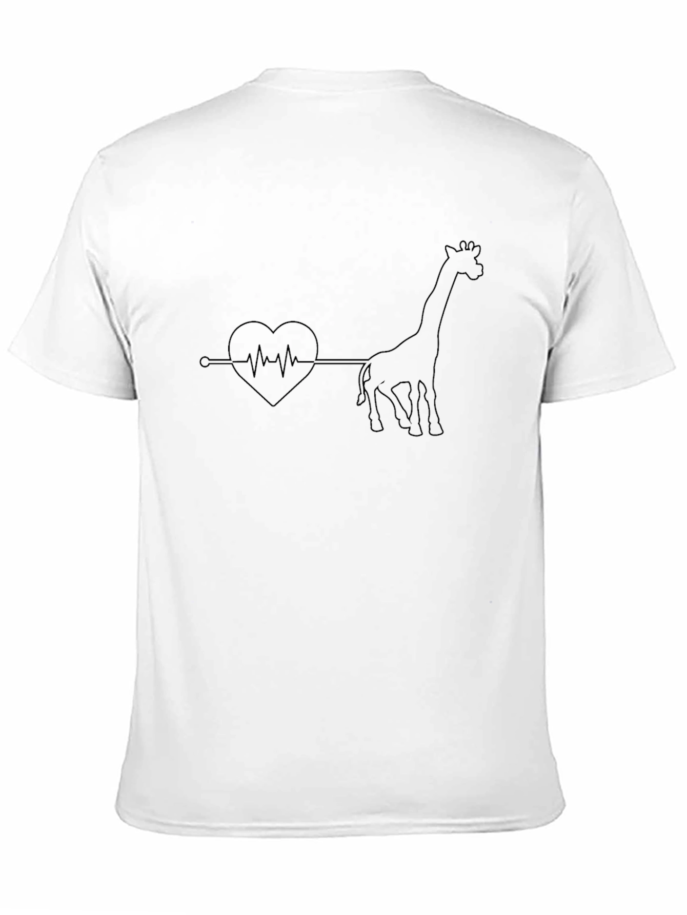 Camiseta Negra con Diseño de Jirafa y Corazón