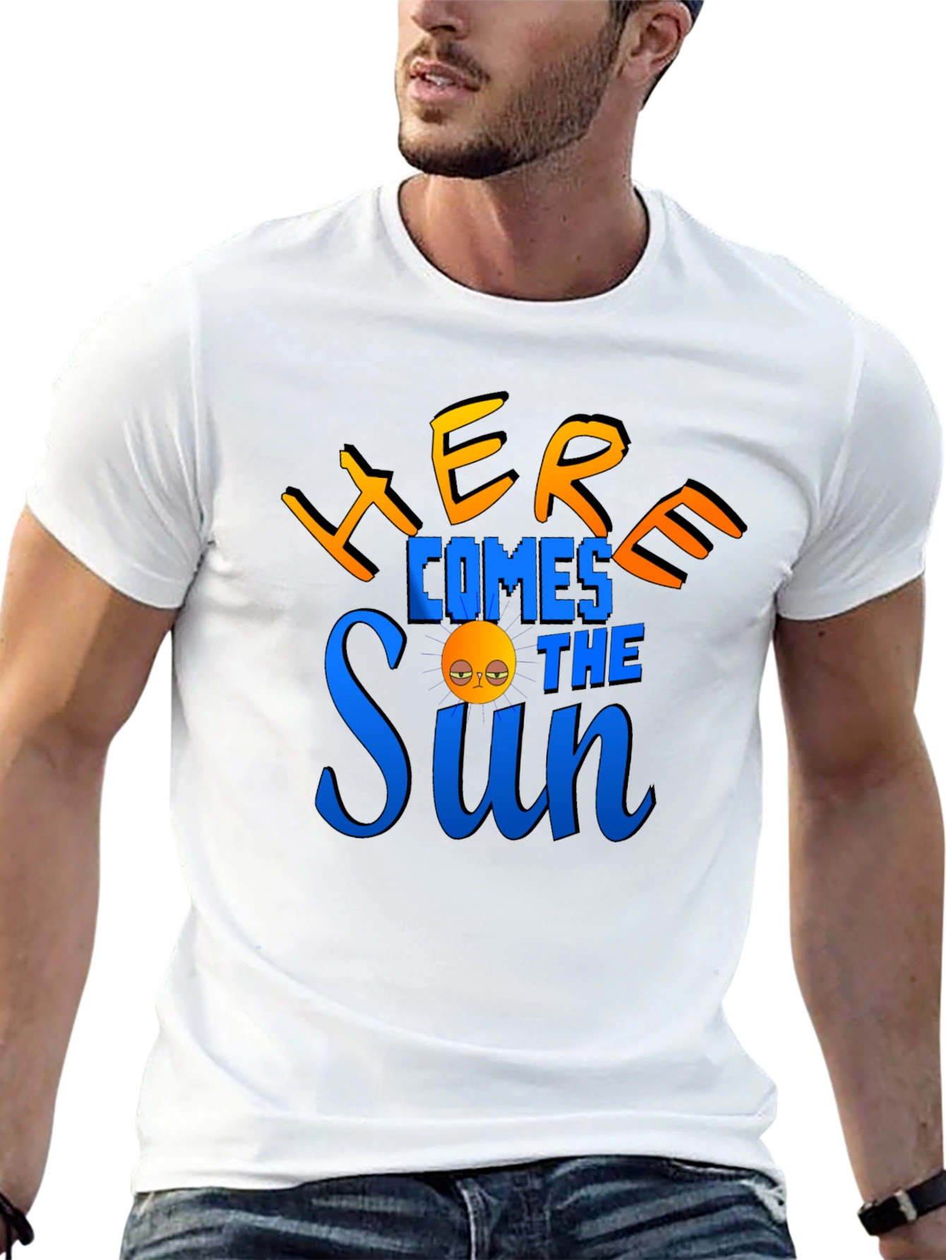 Camiseta Negra con Diseño Aquí Viene el Sol