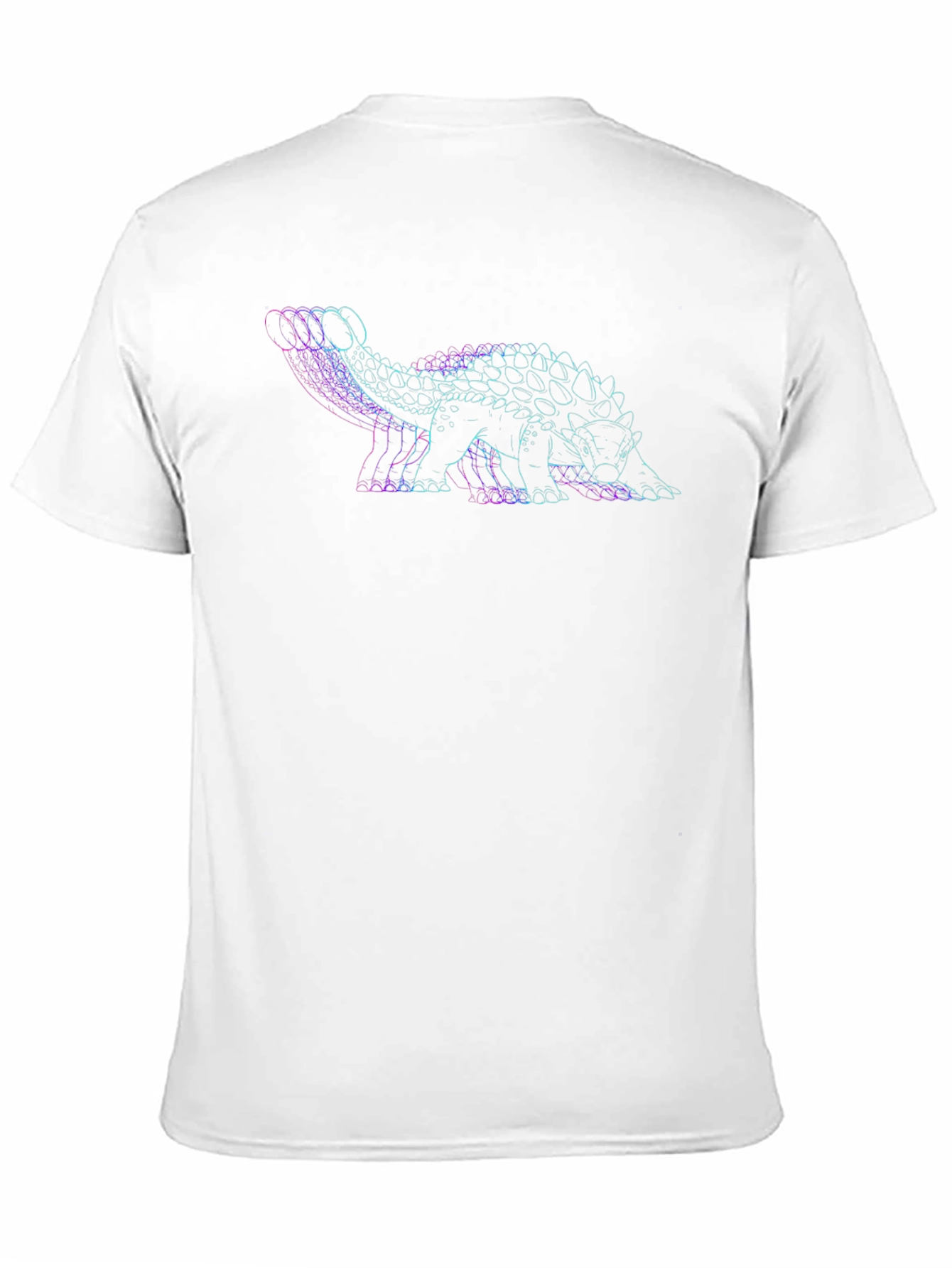 Camiseta Negra con Diseño de Dinosaurio Ankylosaurus Neon