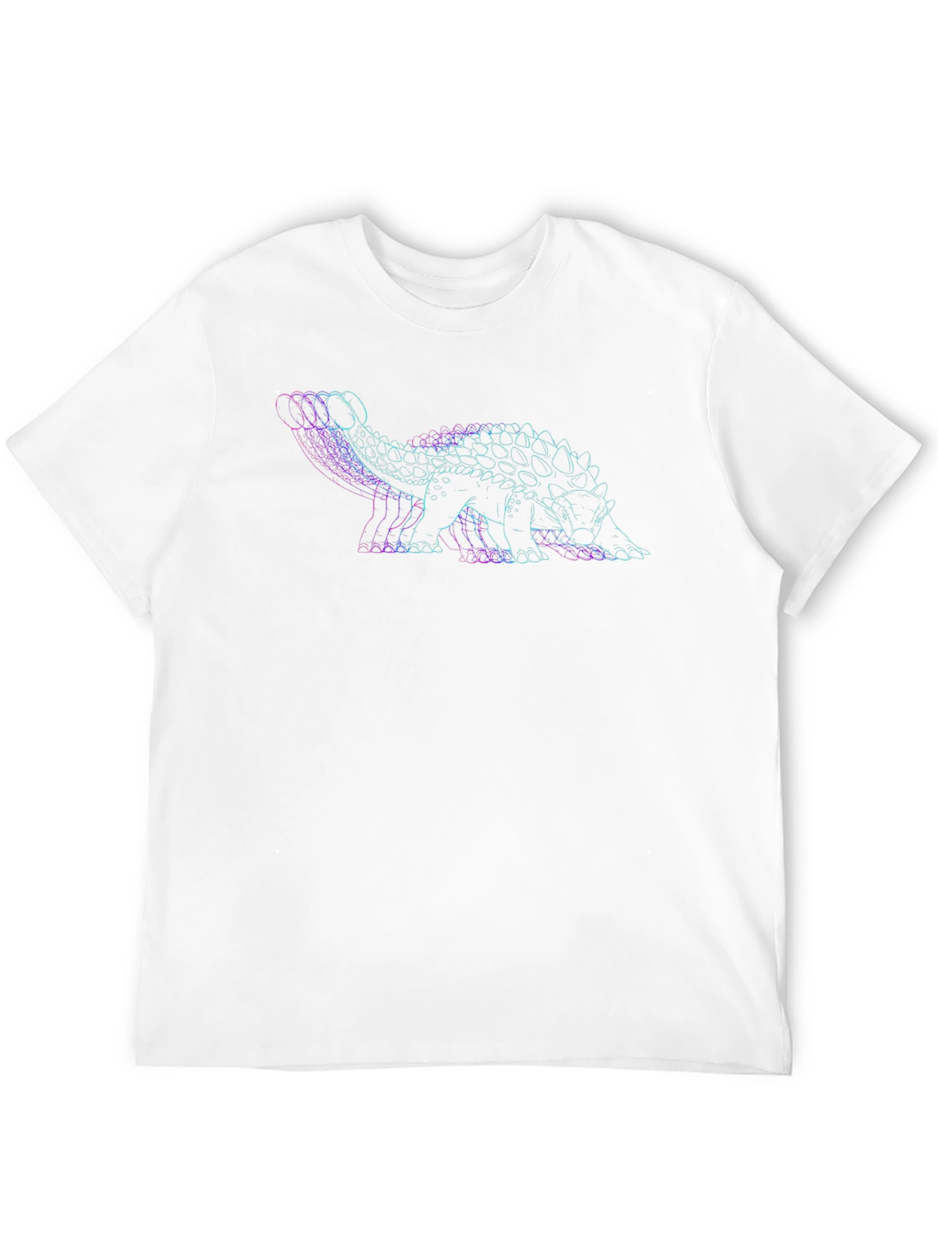 Camiseta Negra con Diseño de Dinosaurio Ankylosaurus Neon