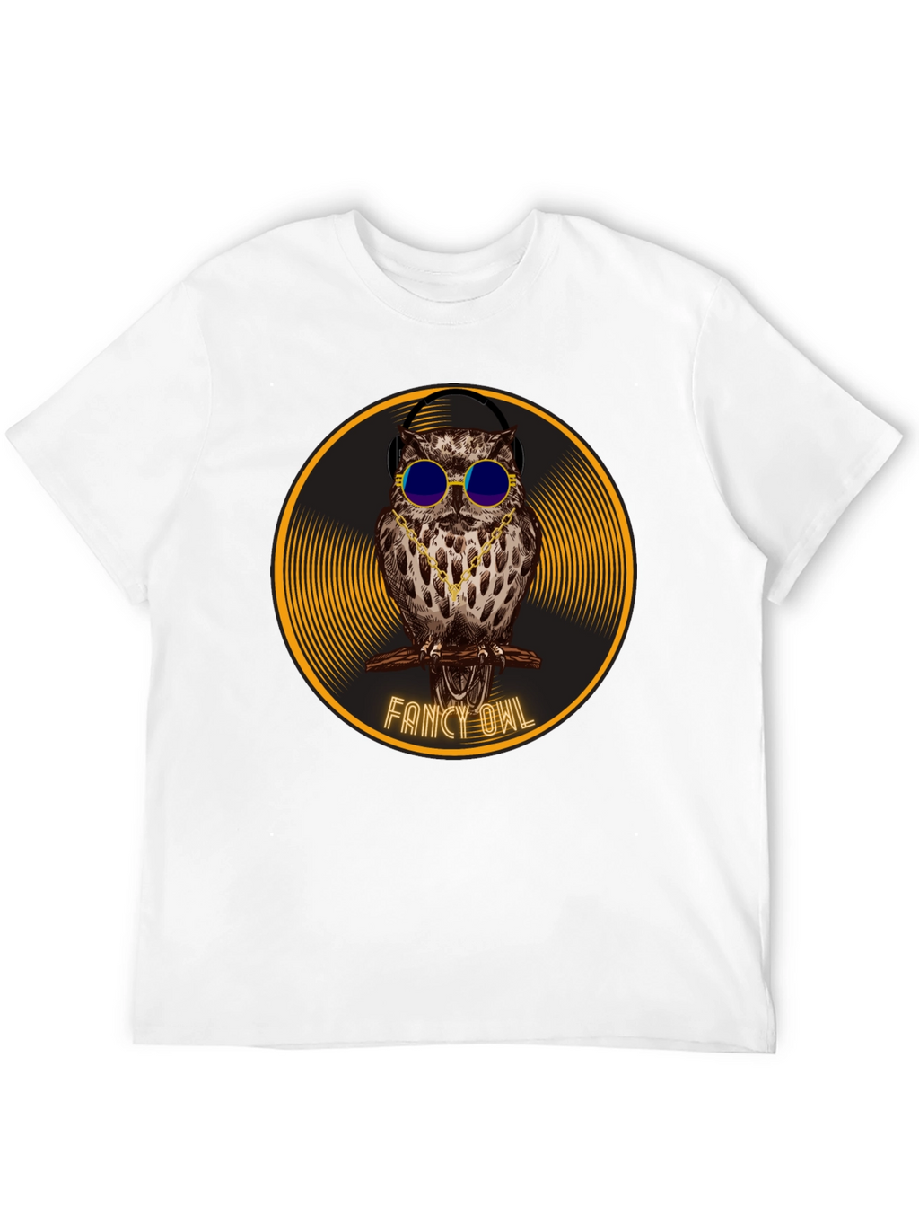 Camiseta Negra con Búho Fancy Owl