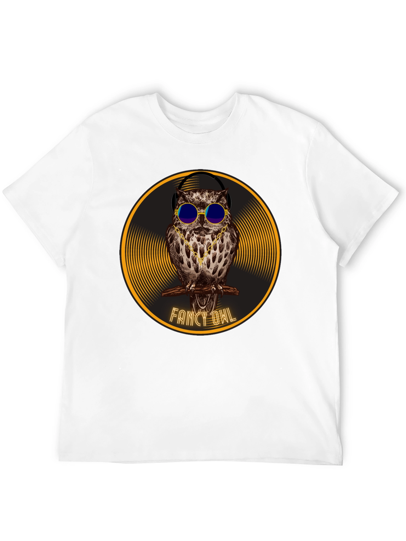 Camiseta Negra con Búho Fancy Owl