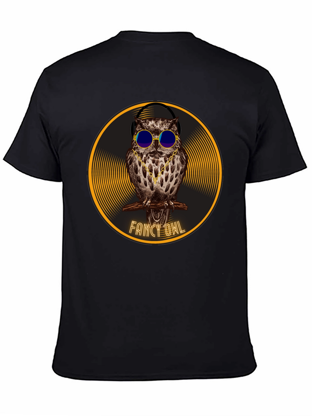 Camiseta Negra con Búho Fancy Owl