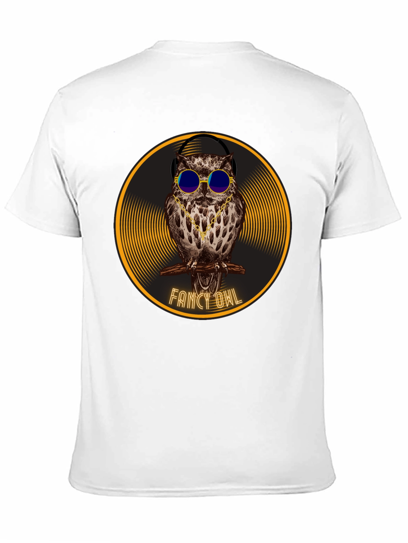 Camiseta Negra con Búho Fancy Owl