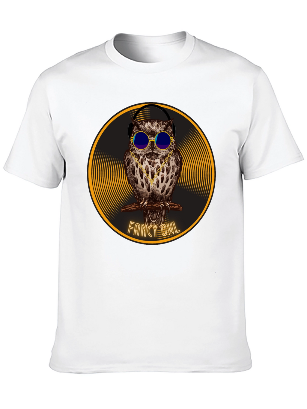 Camiseta Negra con Búho Fancy Owl