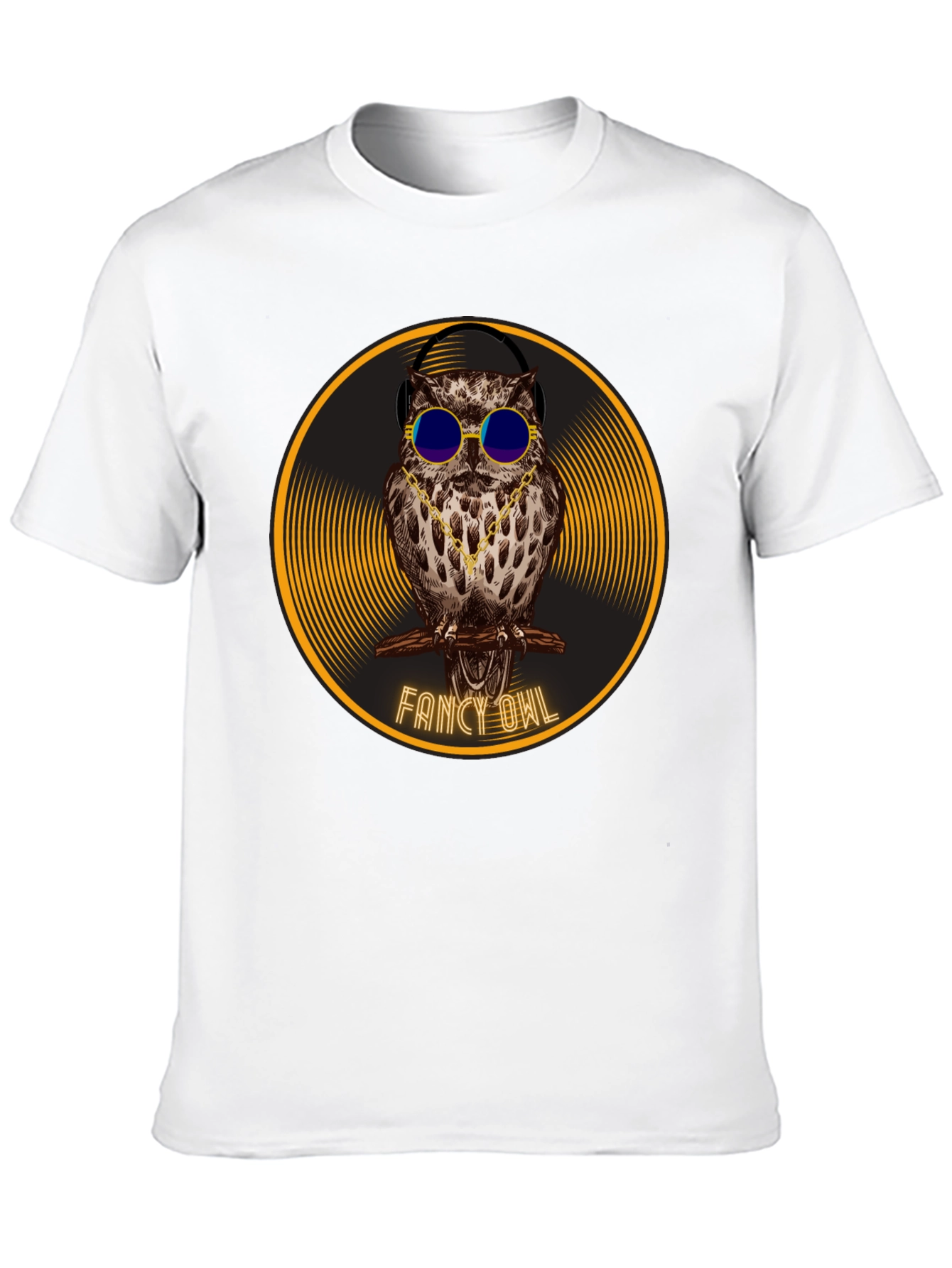 Camiseta Negra con Búho Fancy Owl