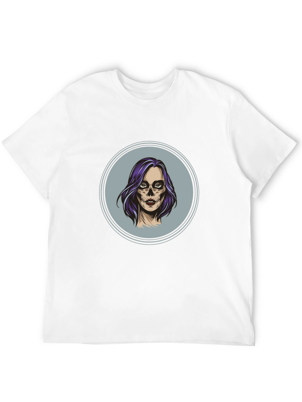 Camiseta Negra con Diseño de Calavera Mujer