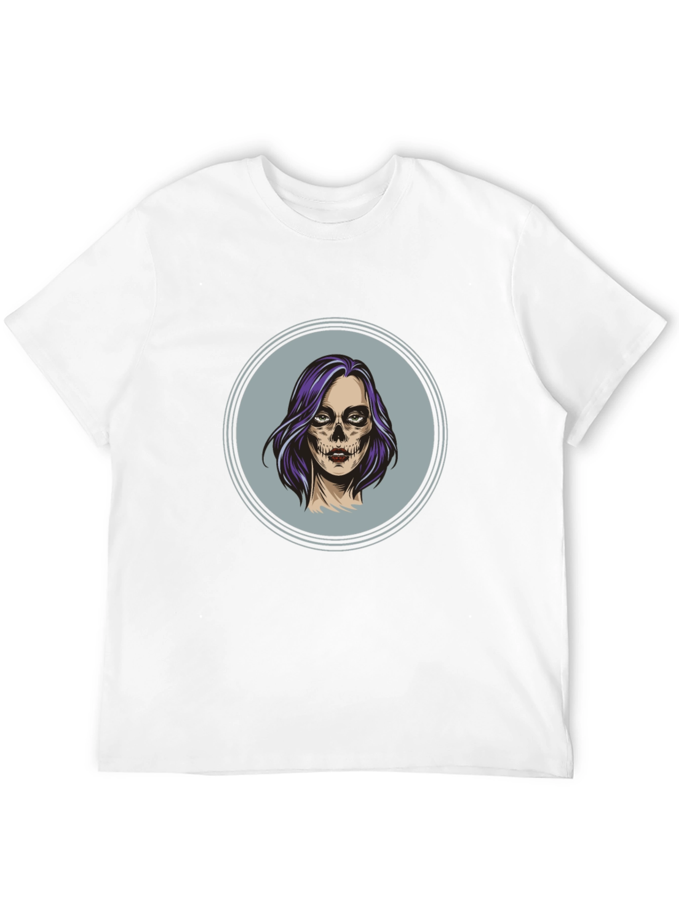 Camiseta Negra con Diseño de Calavera Mujer
