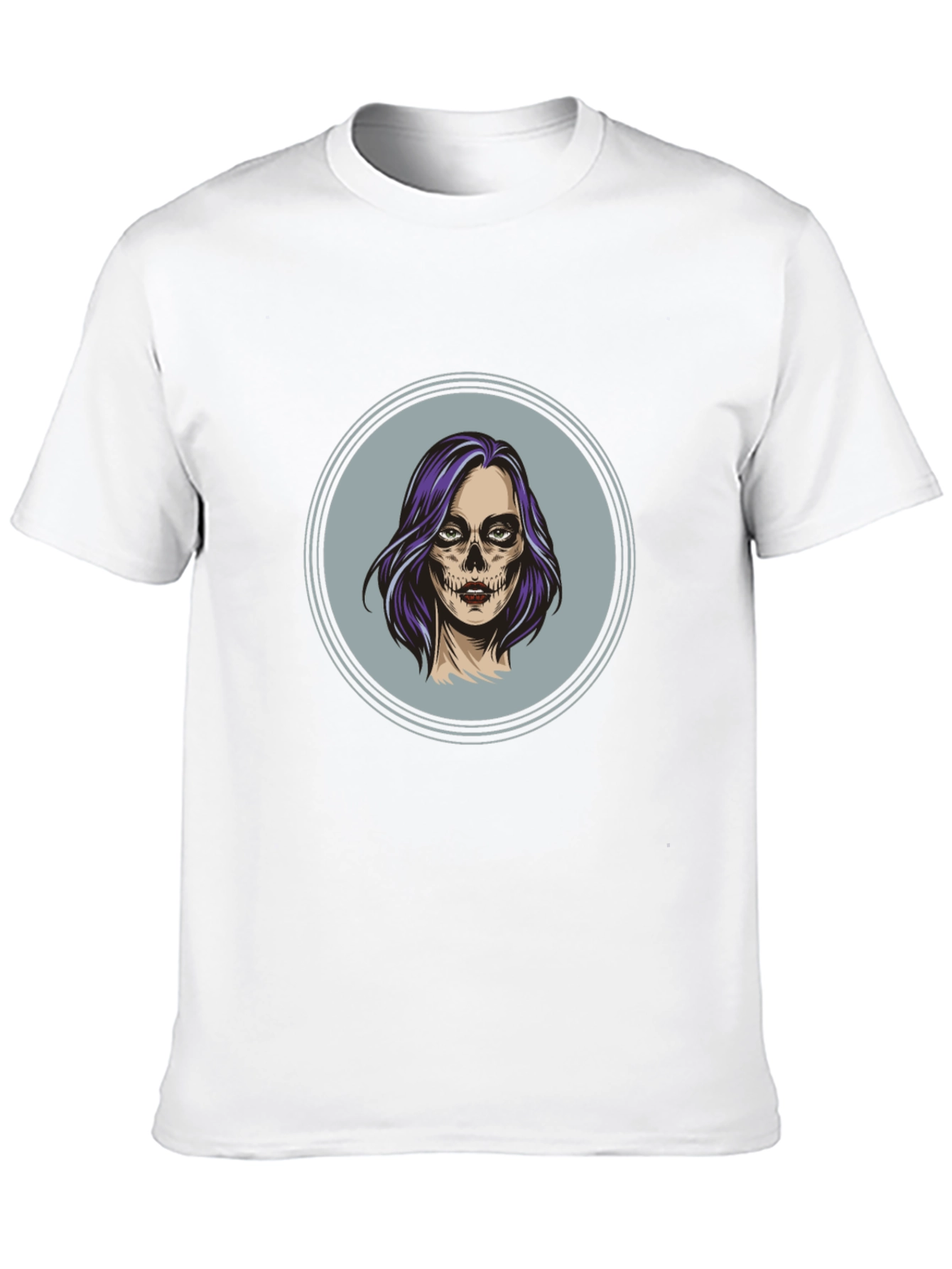 Camiseta Negra con Diseño de Calavera Mujer