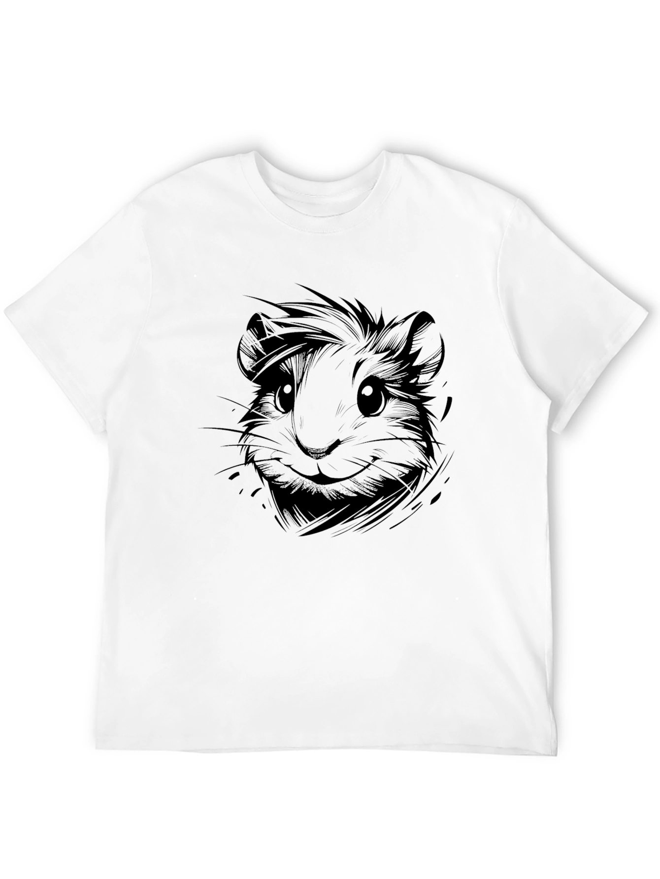Camiseta Negra con Diseño de Hamster para Hombre