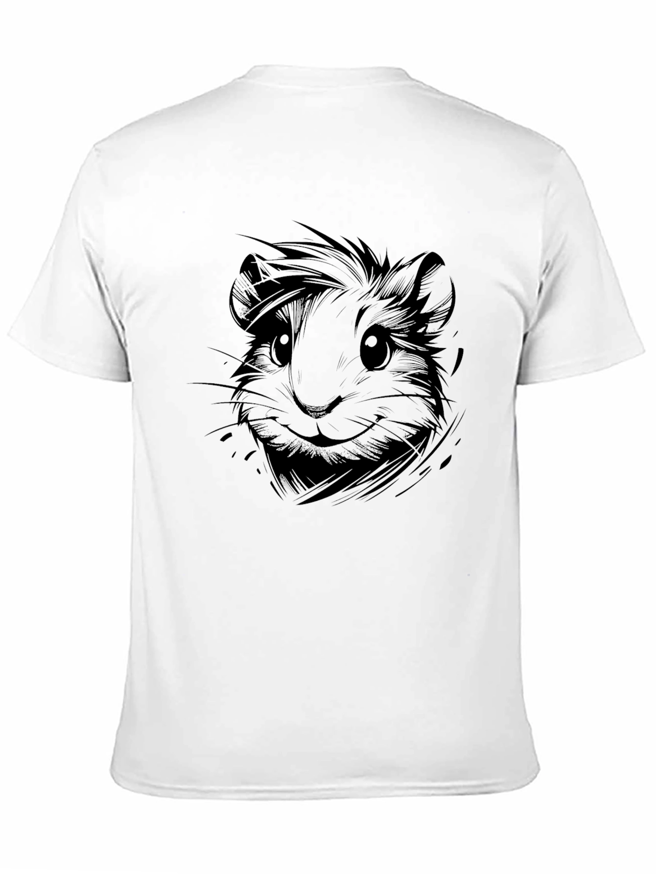 Camiseta Negra con Diseño de Hamster para Hombre