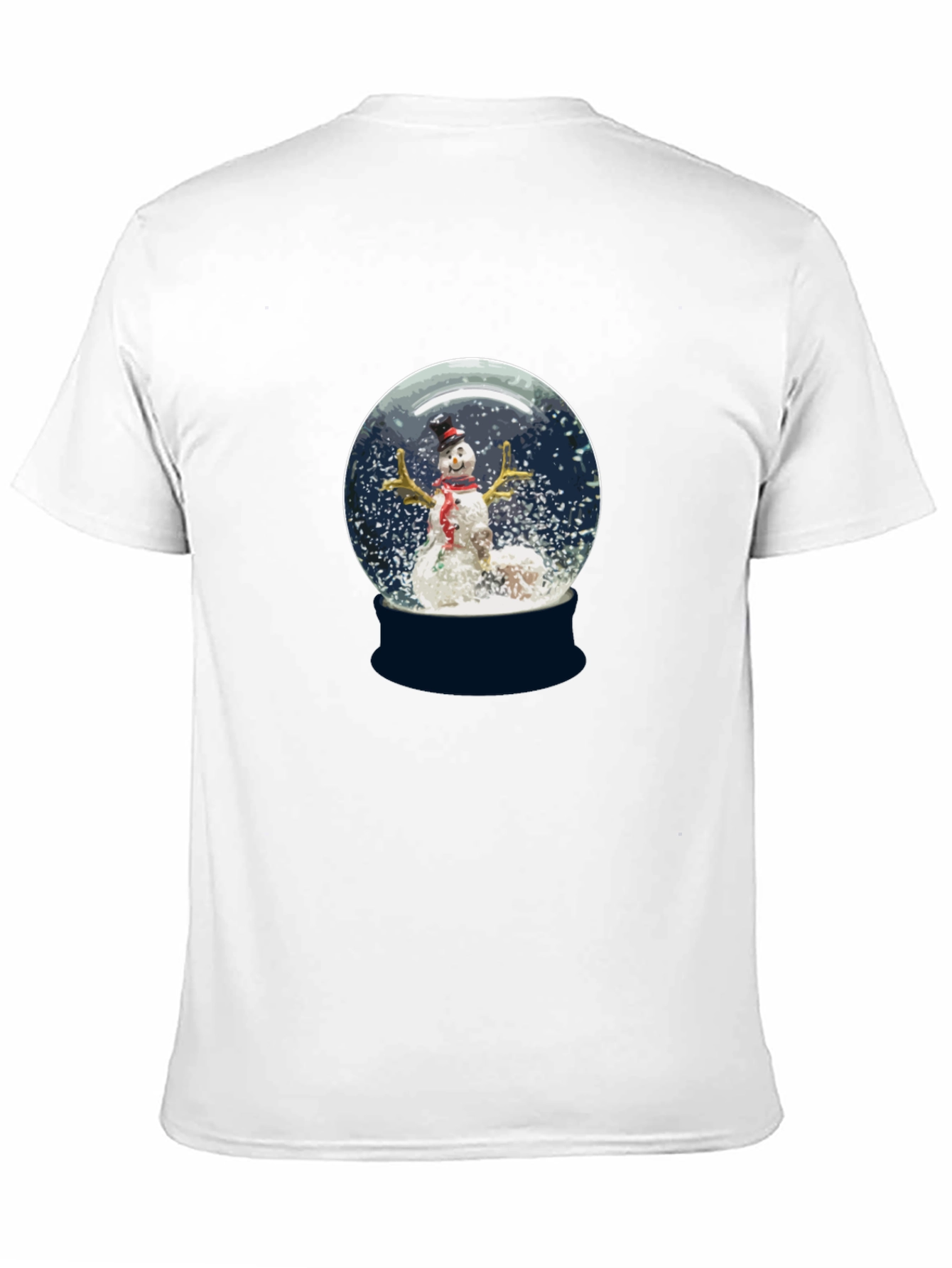 Camiseta Negra con Diseño de Globo de Nieve Navideño
