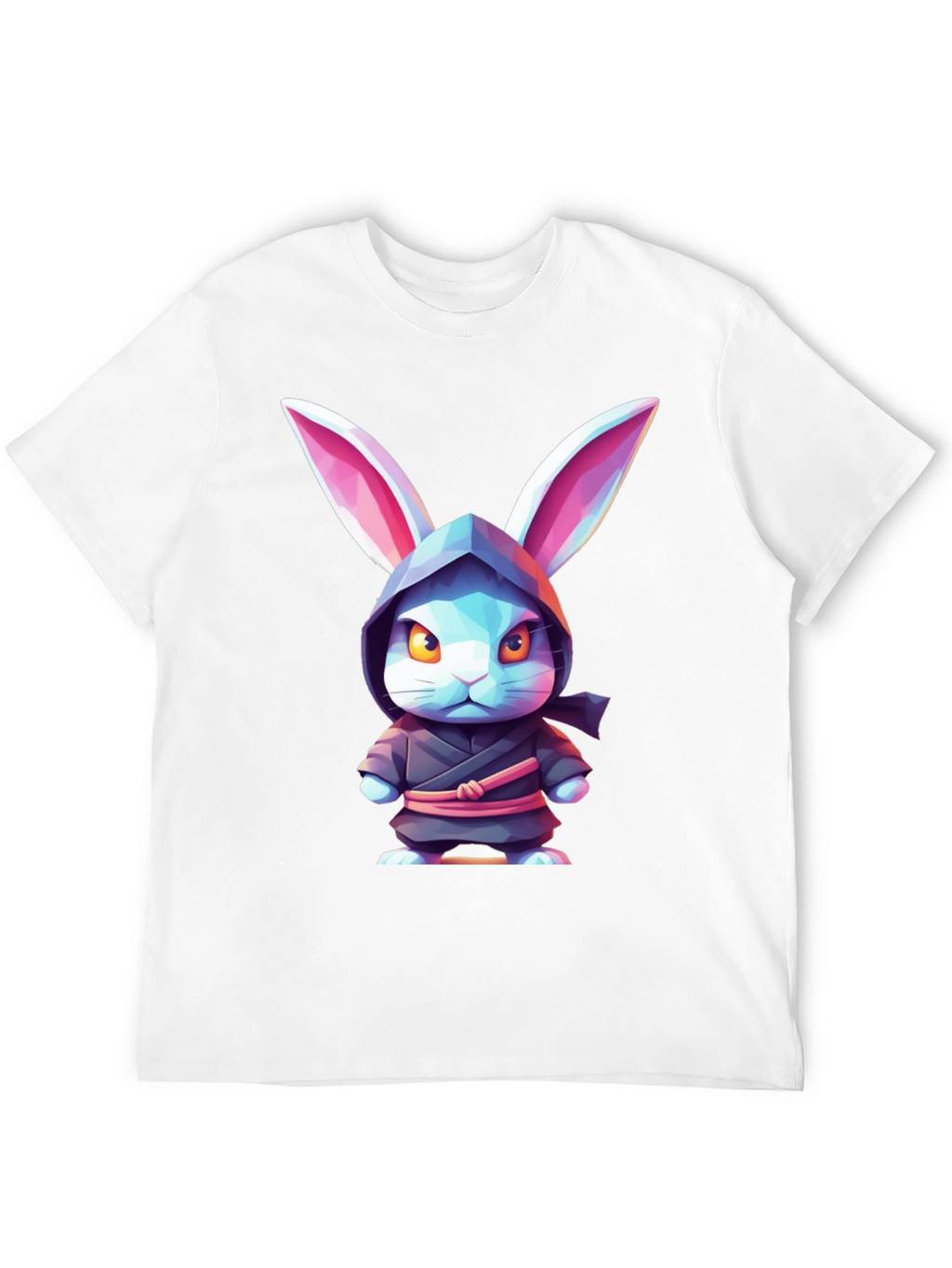 Camiseta Negra con Diseño de Conejo Ninja