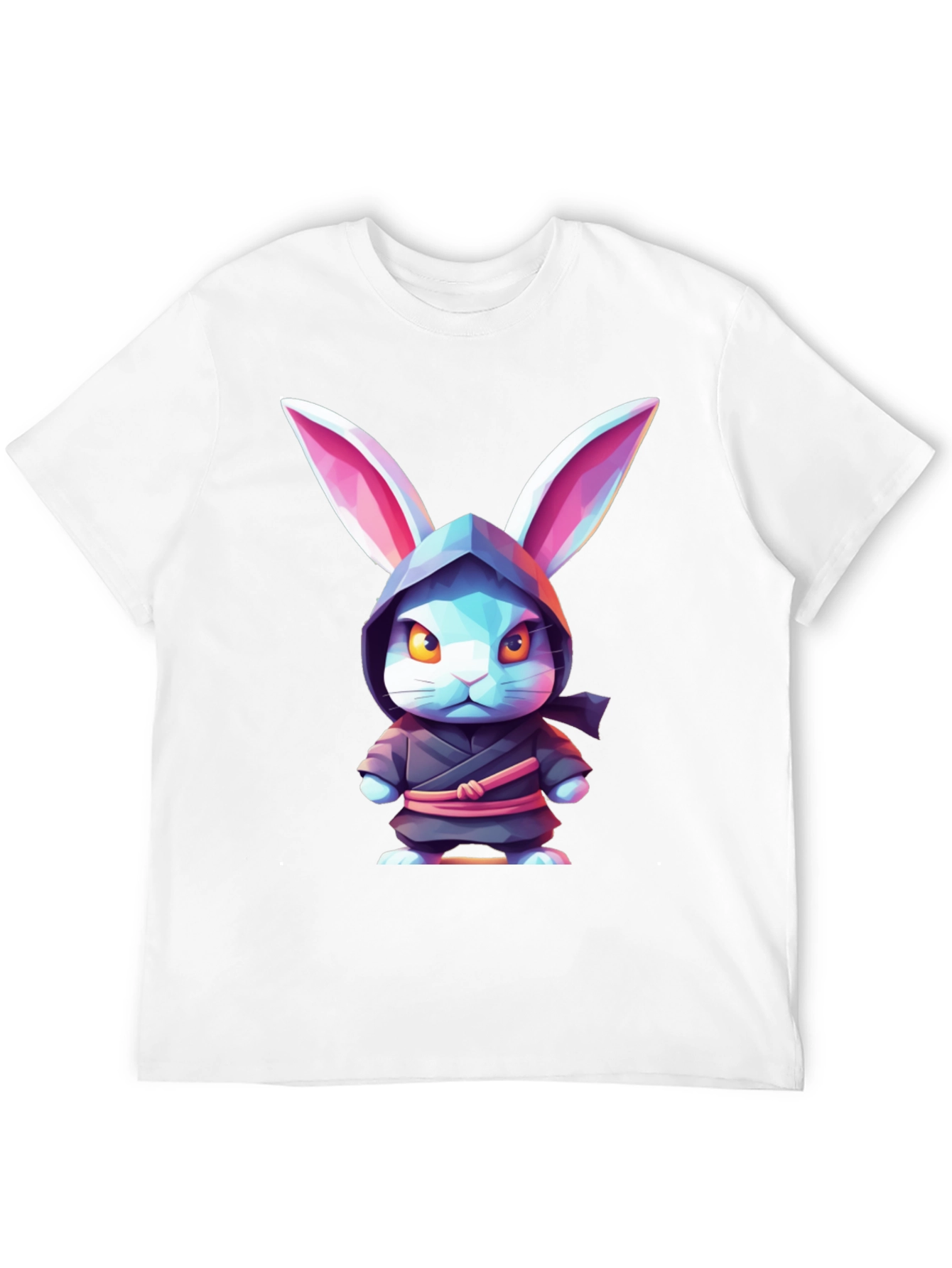 Camiseta Negra con Diseño de Conejo Ninja