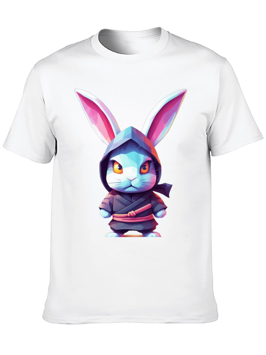 Camiseta Negra con Diseño de Conejo Ninja