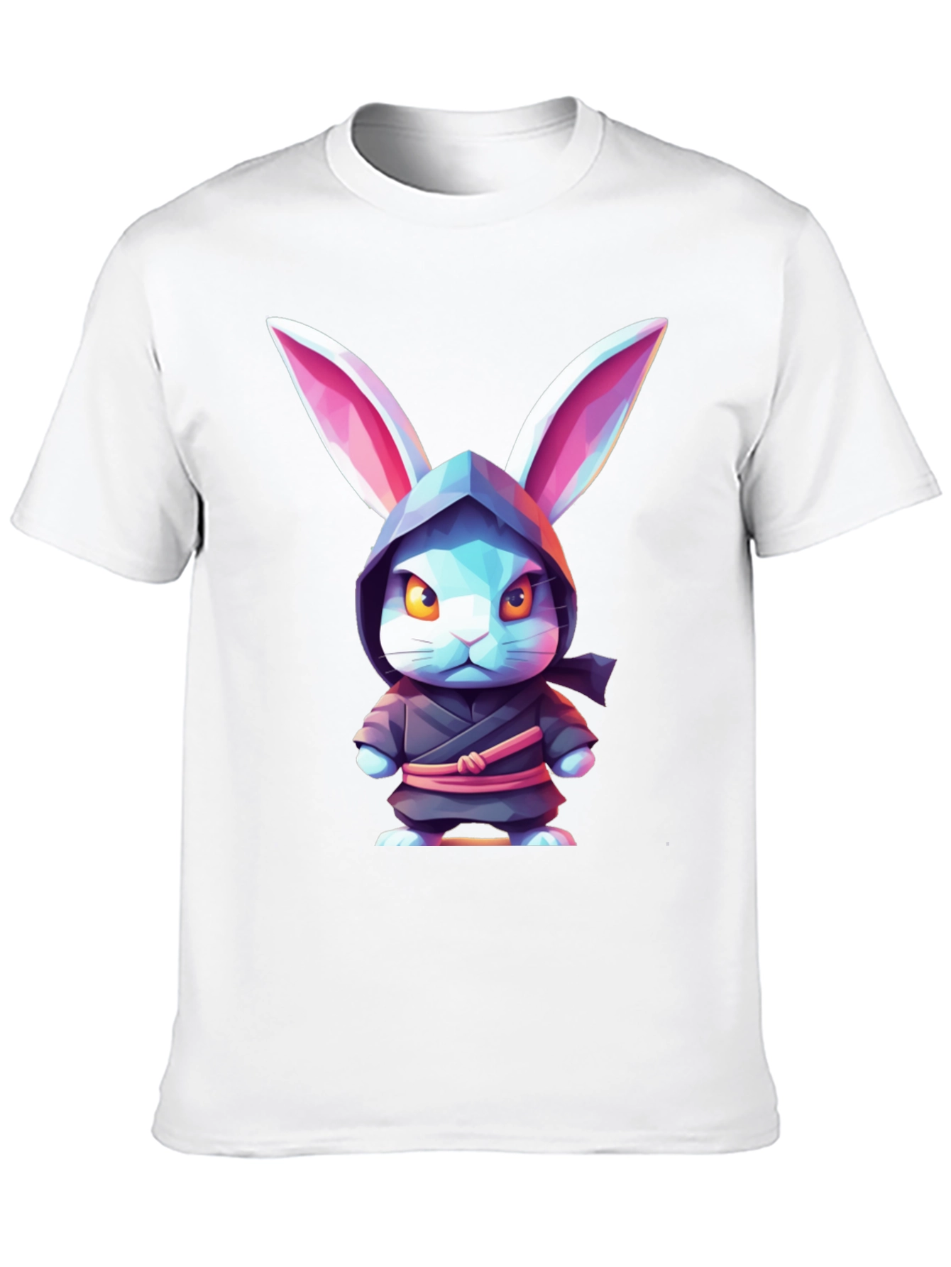 Camiseta Negra con Diseño de Conejo Ninja