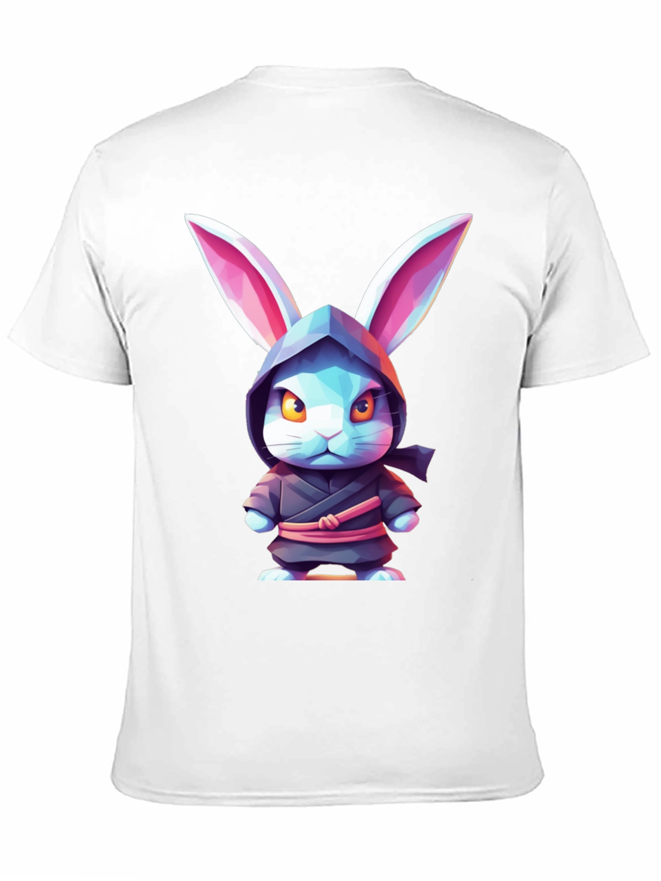 Camiseta Negra con Diseño de Conejo Ninja