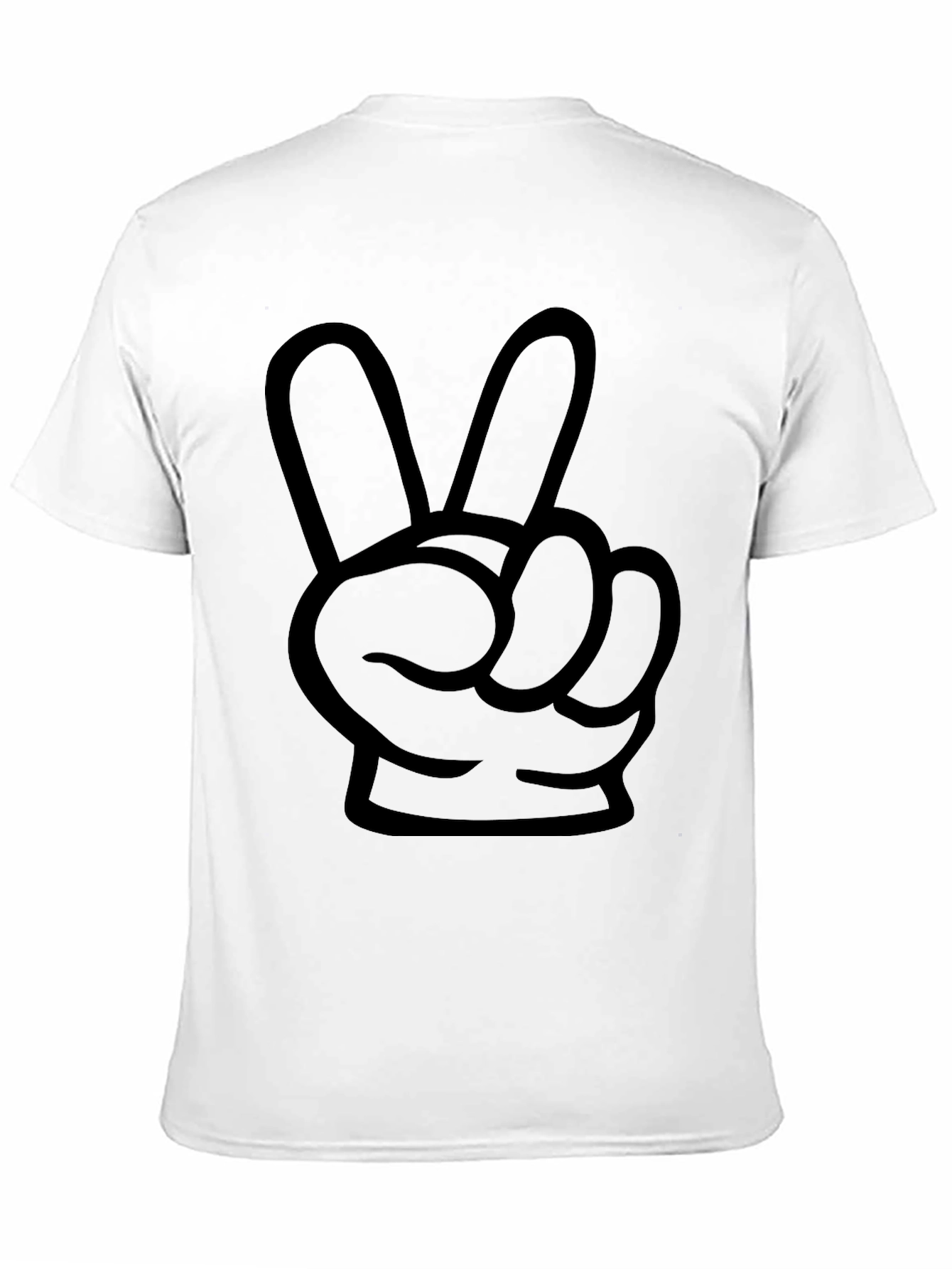 Camiseta Negra con Diseño de Mano de la Paz