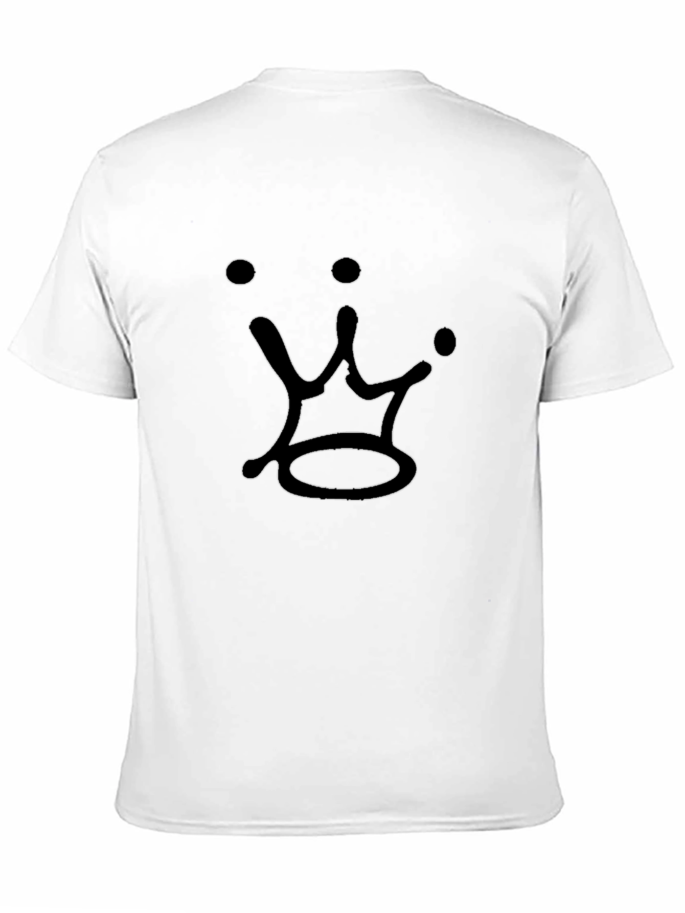 Camiseta Negra con Diseño de Corona Abstracta
