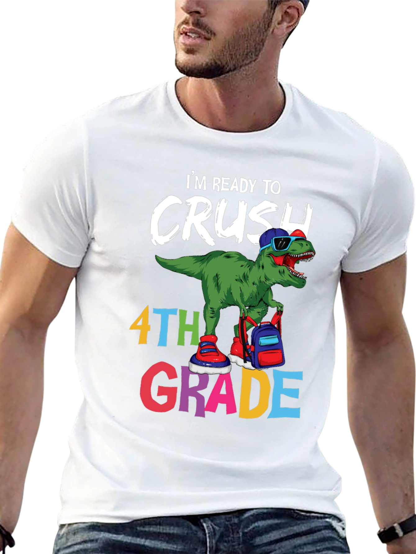 Camiseta Dinosaurio Lista para 4to Grado