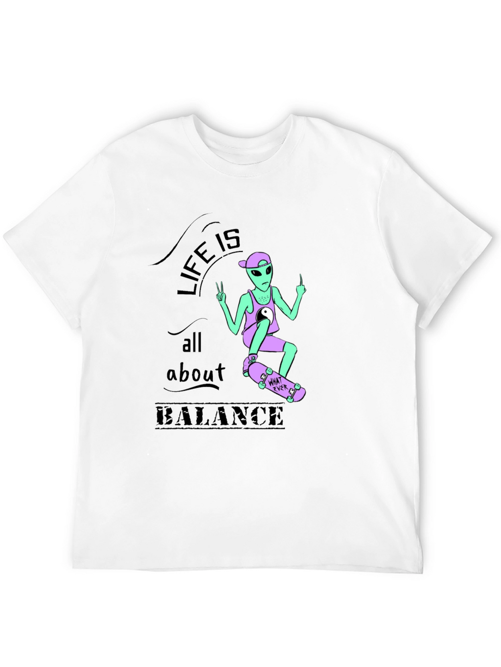 Camiseta Negra Alienígena Balance Vida