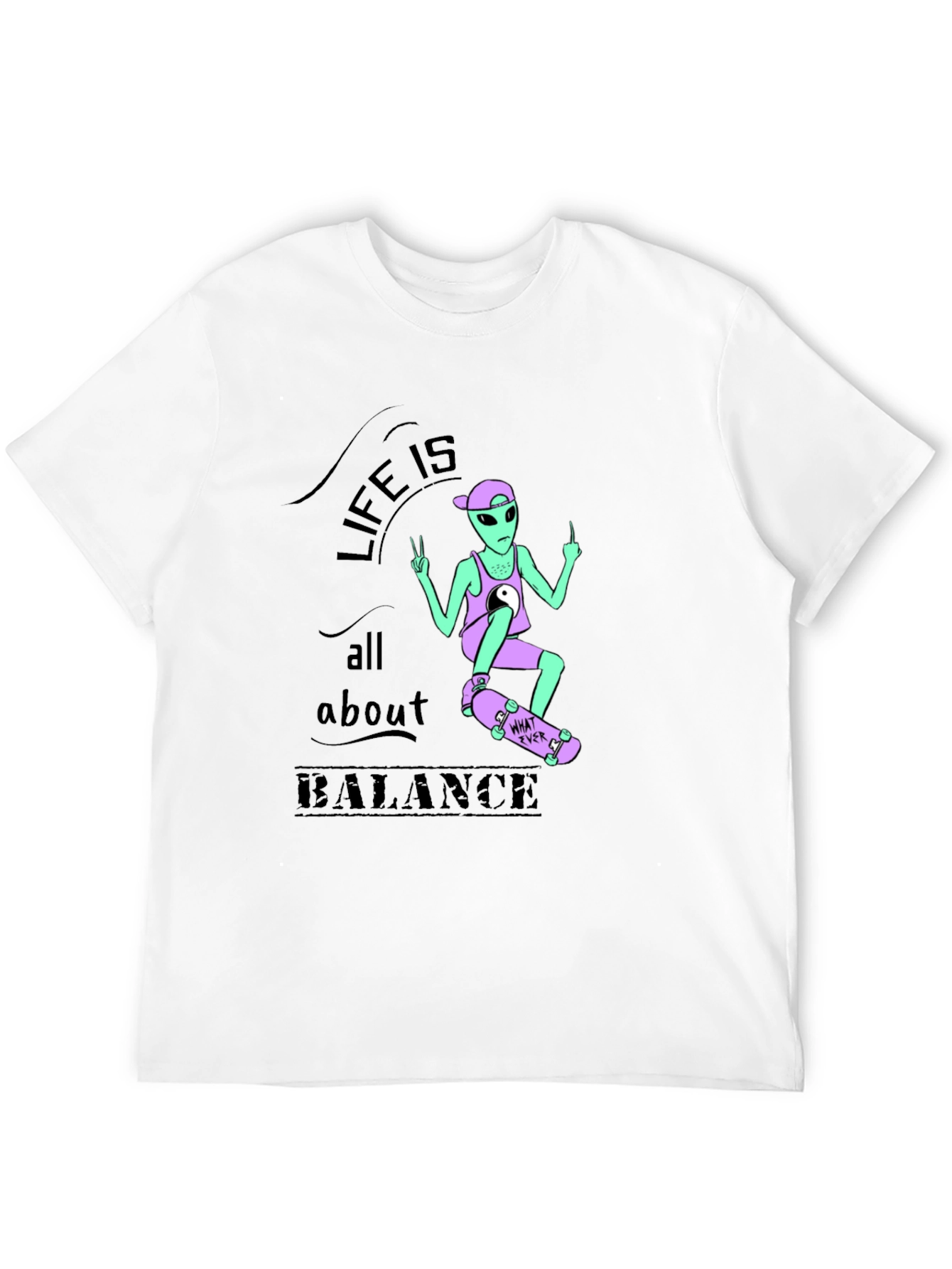 Camiseta Negra Alienígena Balance Vida