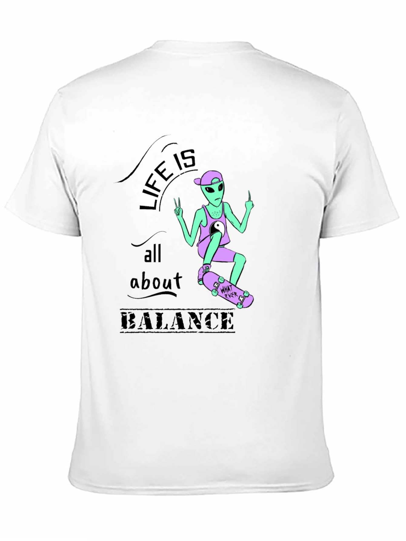 Camiseta Negra Alienígena Balance Vida