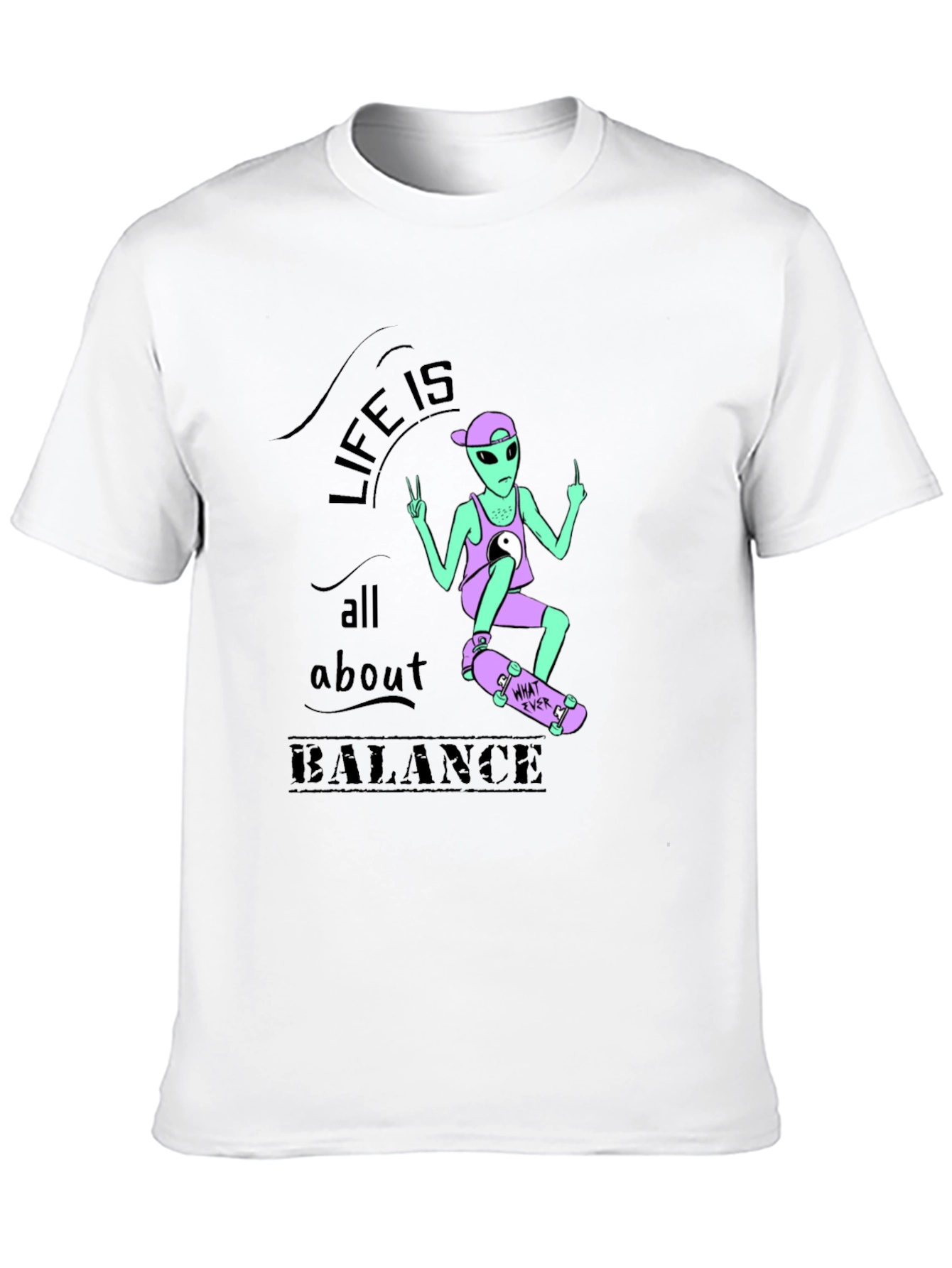Camiseta Negra Alienígena Balance Vida