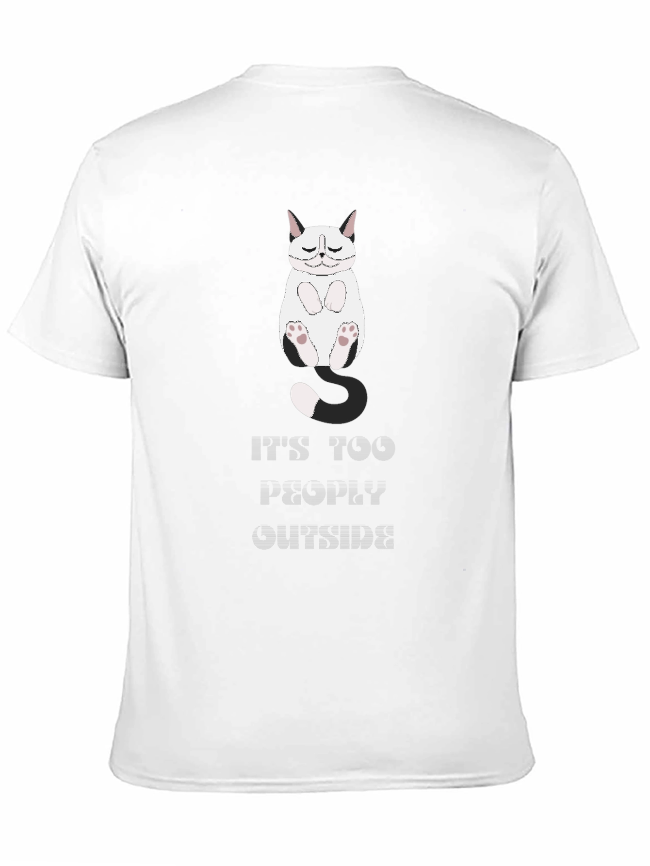 Camiseta Hombre Negra con Diseño de Gato Perezoso