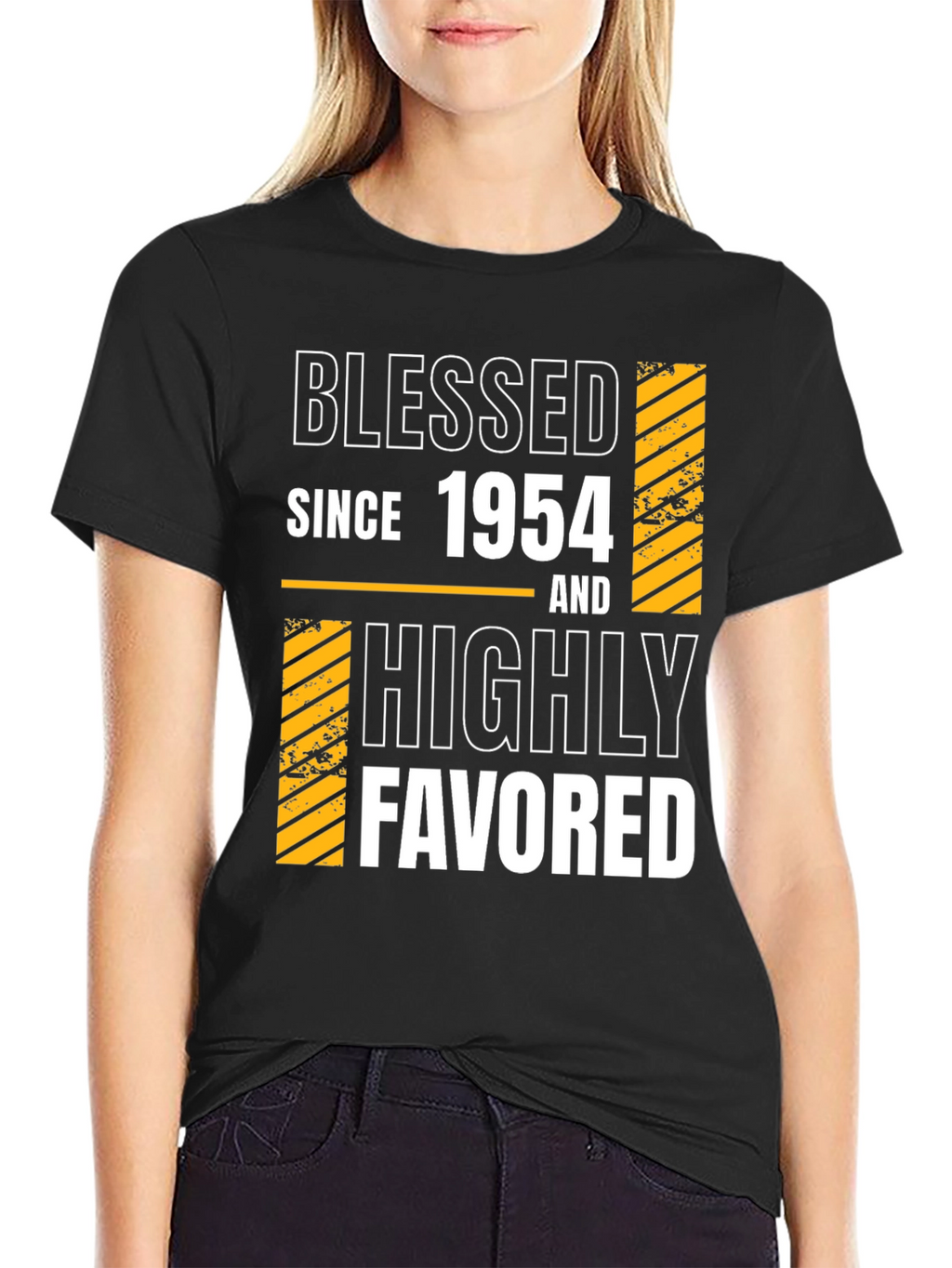 Camiseta Negra Bendecido Desde 1954