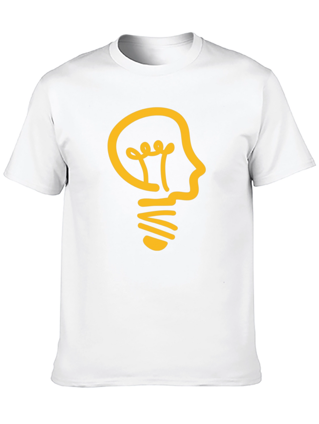 Camiseta Negra con Diseño de Bombilla/Cabeza Amarilla