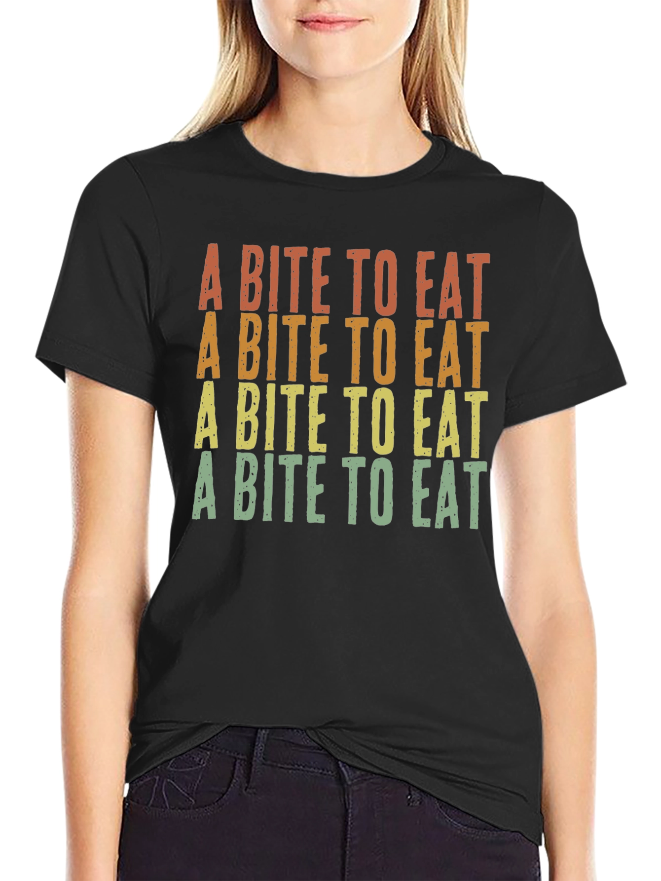 Camiseta Negra A Bite to Eat Vintage