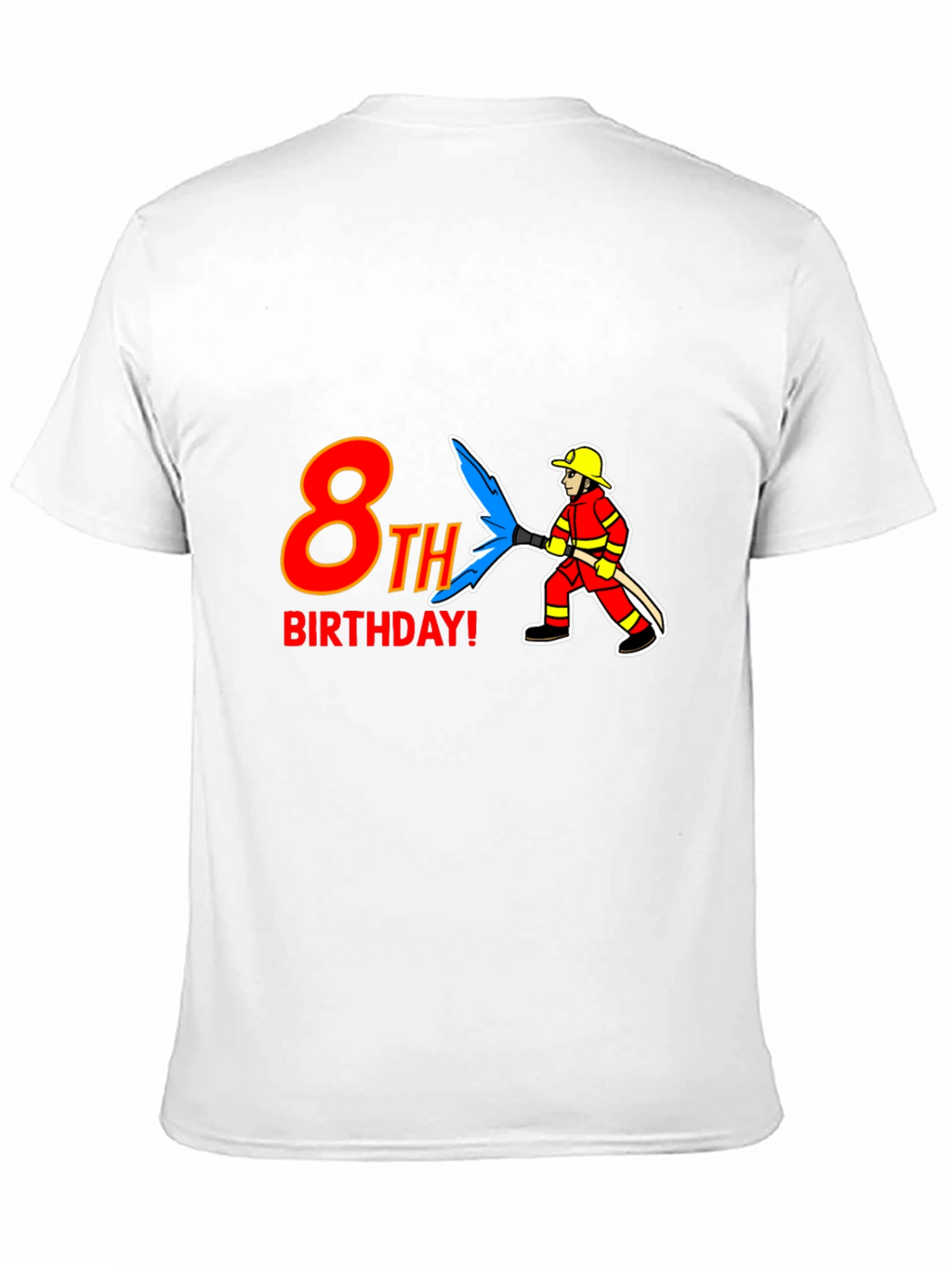 Camiseta Negra 8vo Cumpleaños Bombero