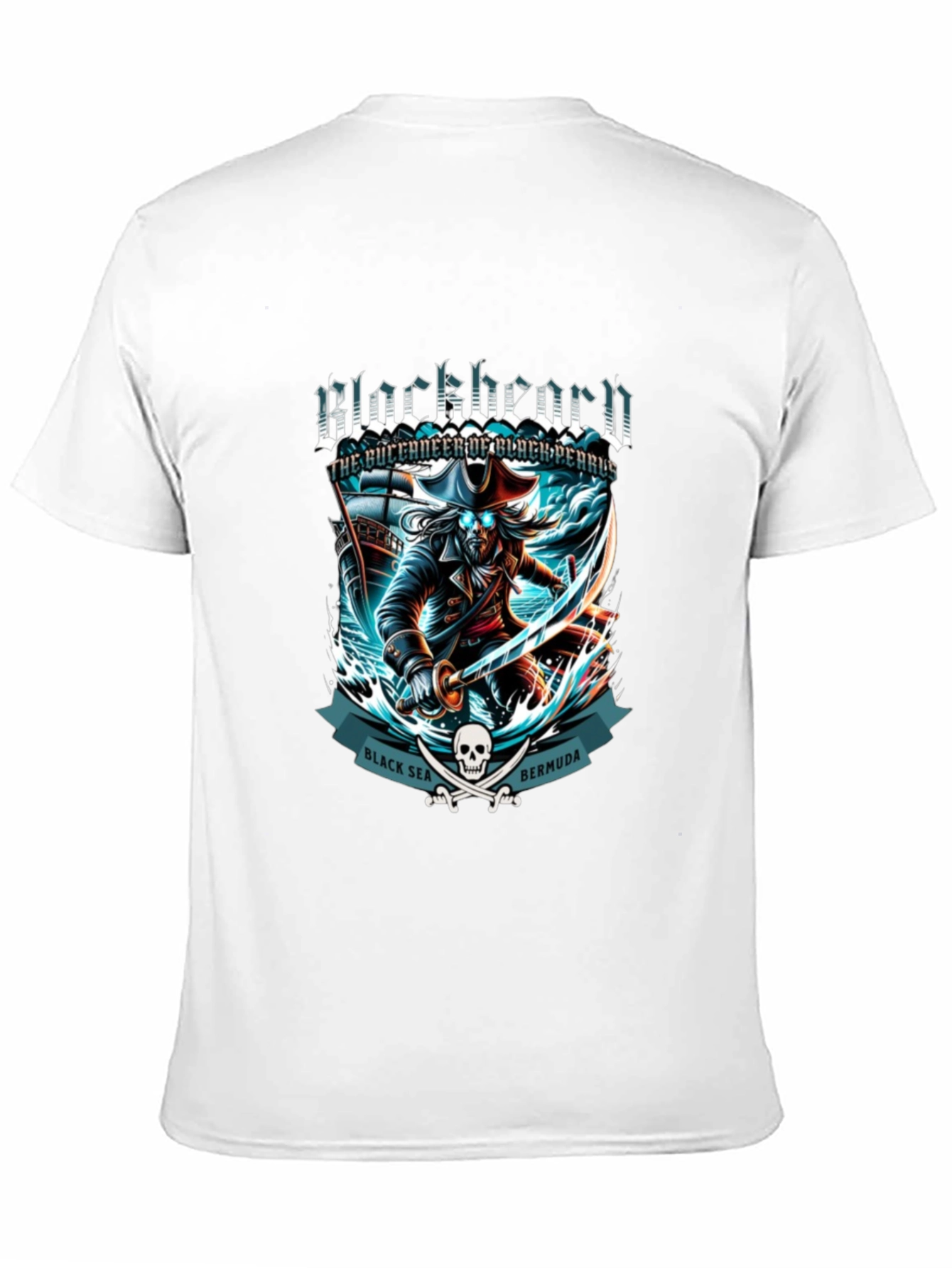 Camiseta Negra Blackbeard Pirata