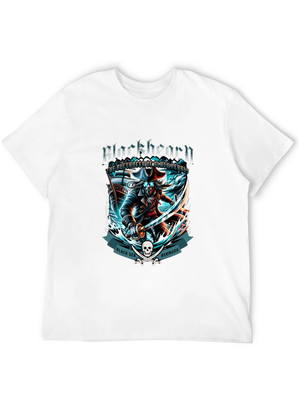 Camiseta Negra Blackbeard Pirata