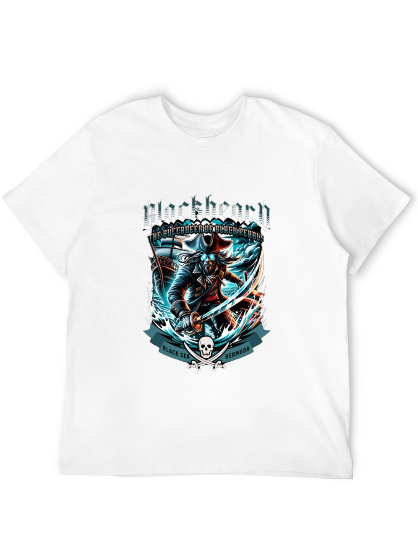 Camiseta Negra Blackbeard Pirata