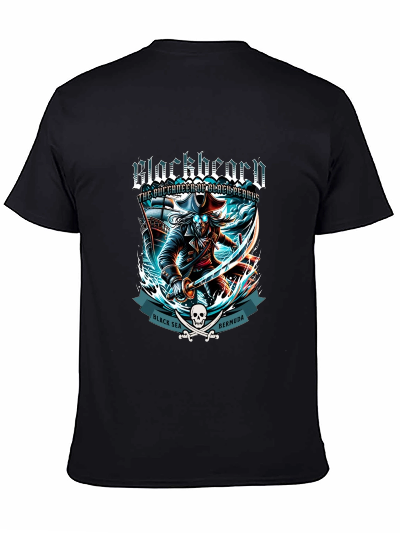 Camiseta Negra Blackbeard Pirata