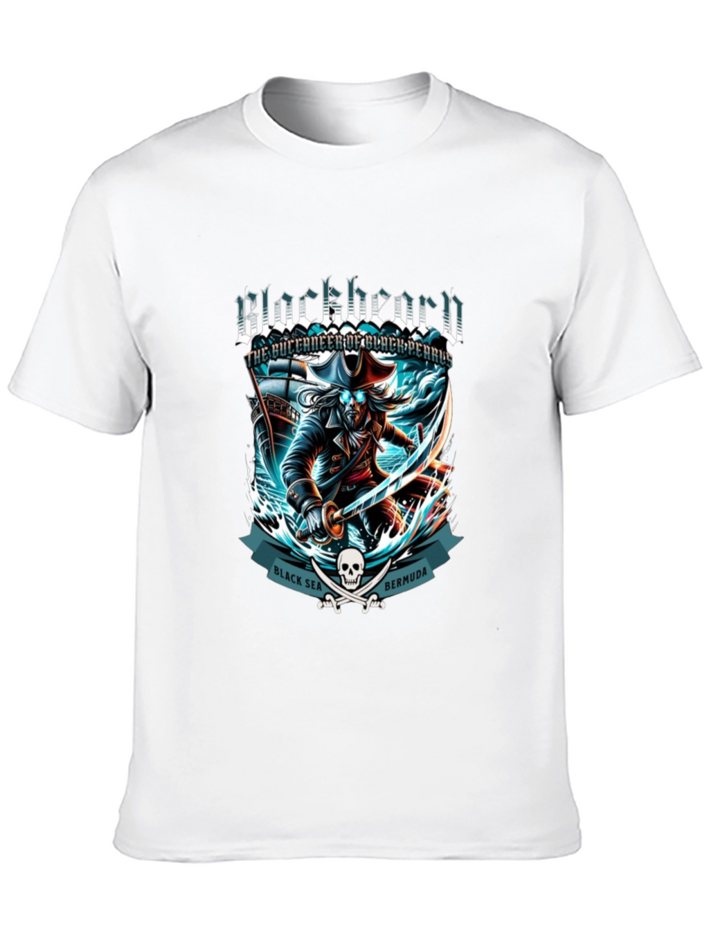Camiseta Negra Blackbeard Pirata