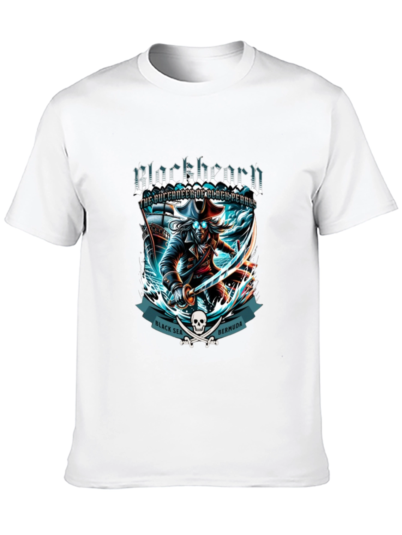 Camiseta Negra Blackbeard Pirata