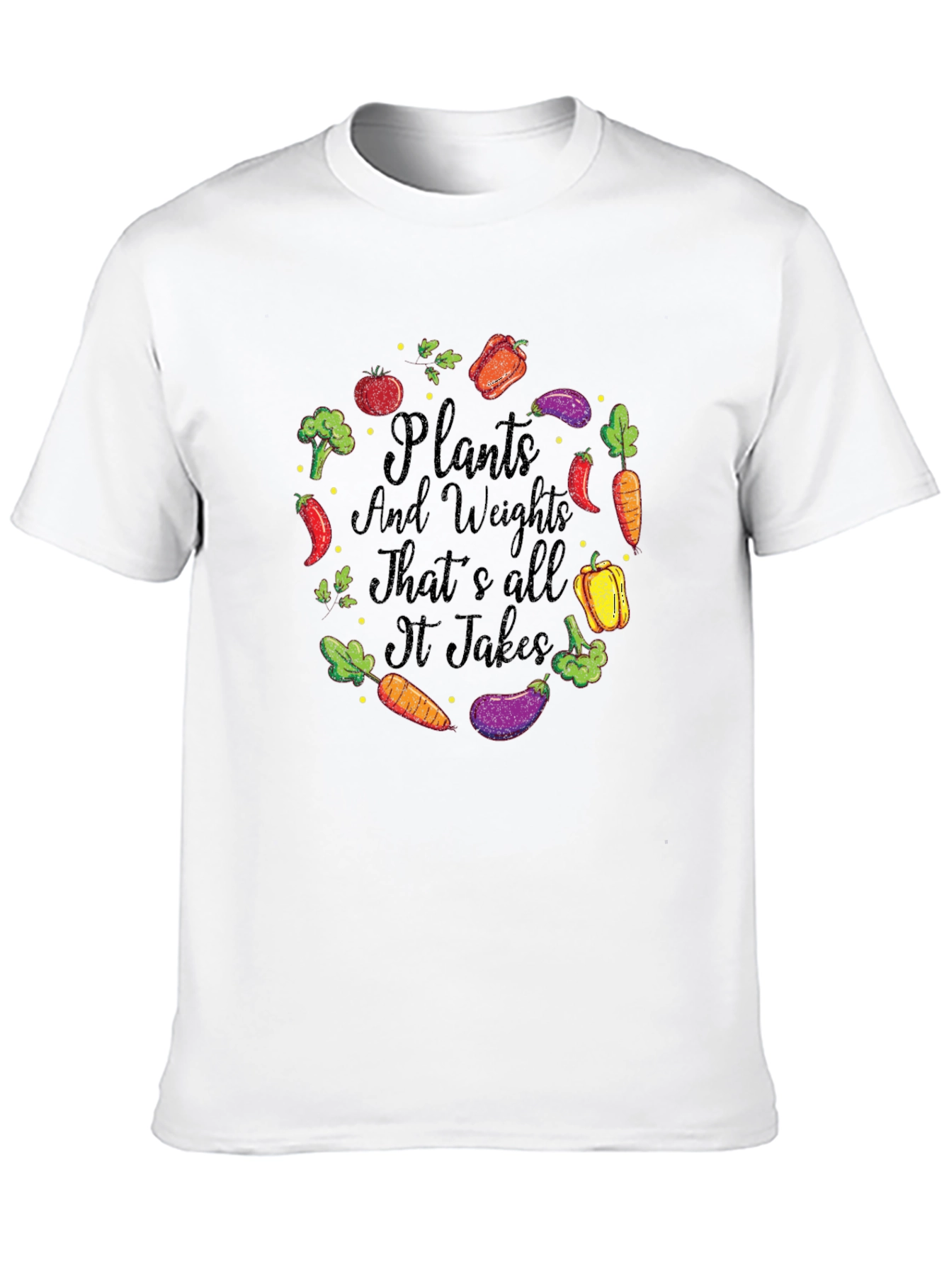 Camiseta Hombre: Plantas y Pesas