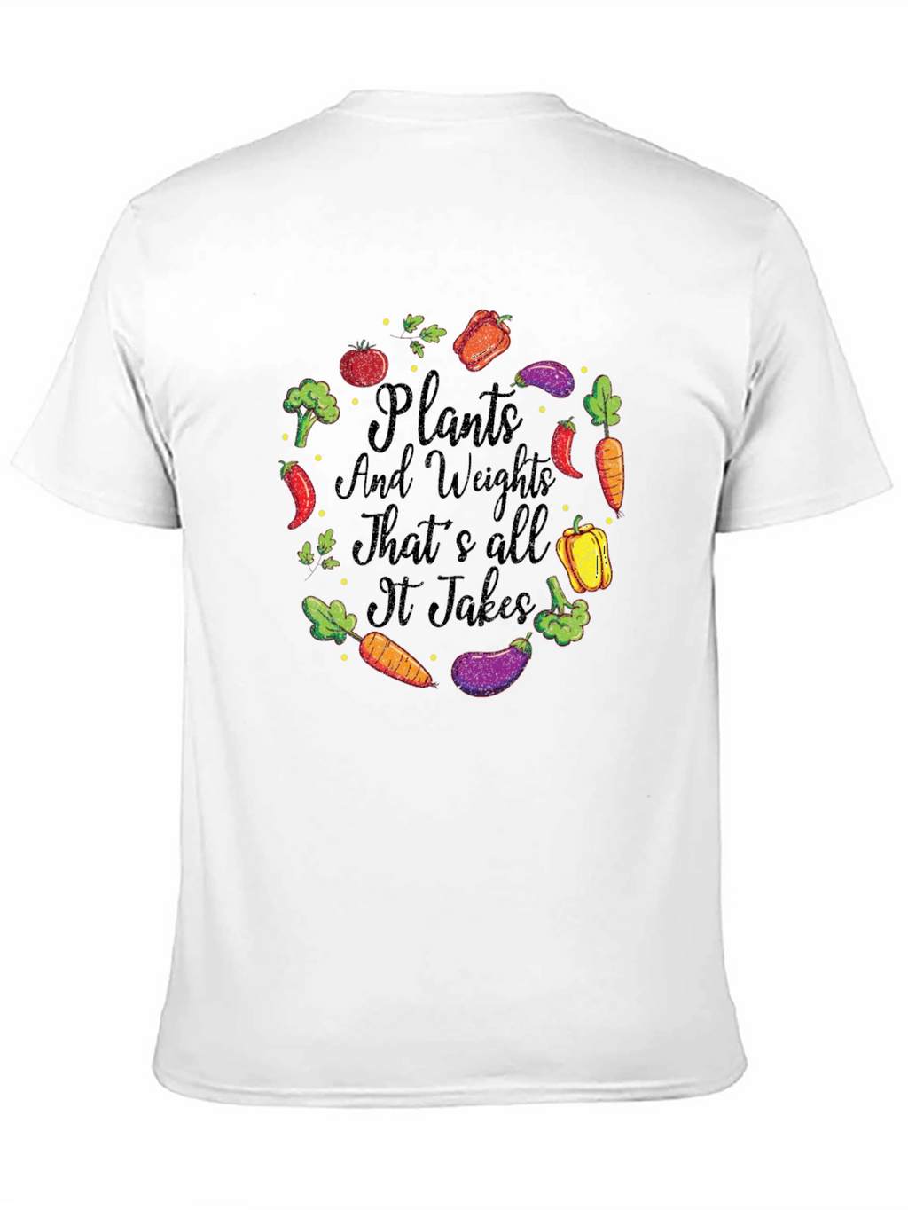 Camiseta Hombre: Plantas y Pesas